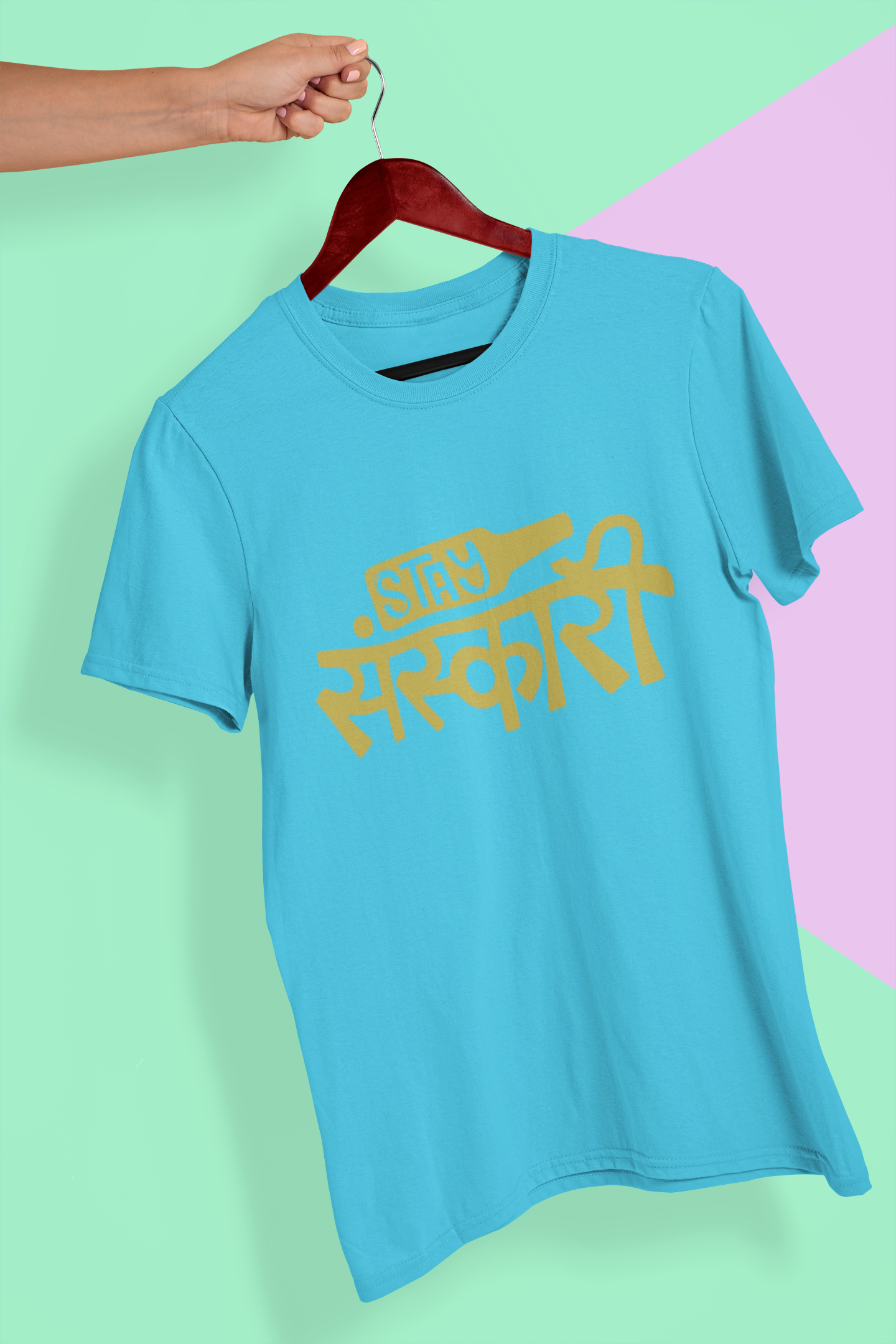 Stay Sanskari Women Half Sleeves T-shirt- FunkyTeesClub
