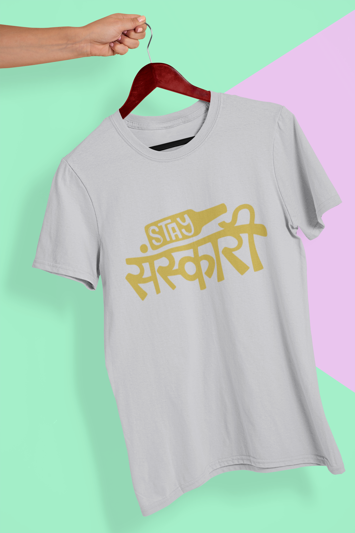 Stay Sanskari Women Half Sleeves T-shirt- FunkyTeesClub