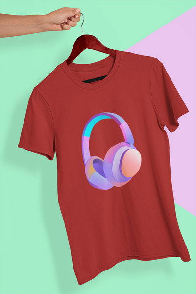 Headphones Mens Half Sleeves T-shirt- FunkyTeesClub