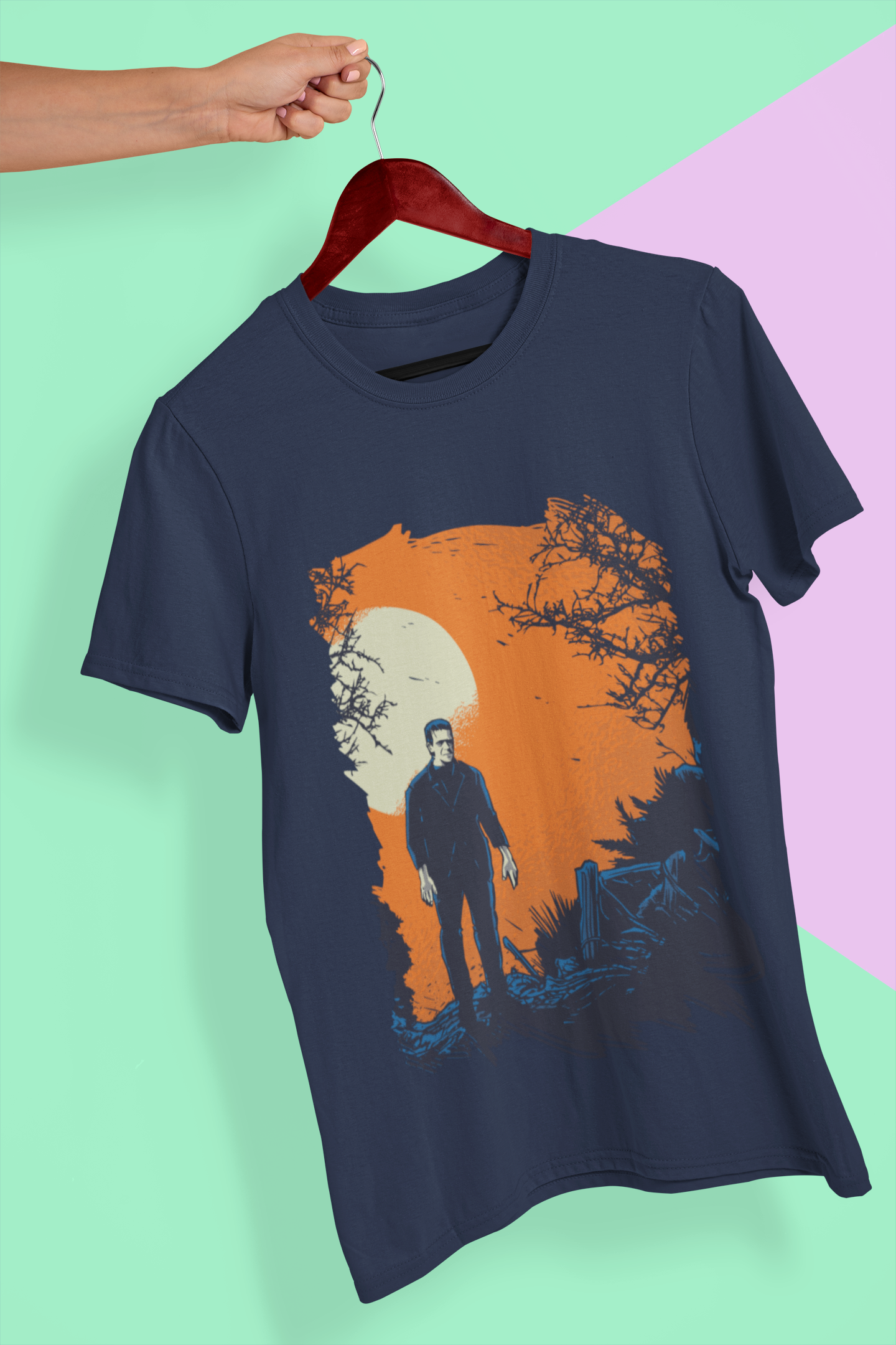 Frankenstein Mens Half Sleeves T-shirt- FunkyTeesClub