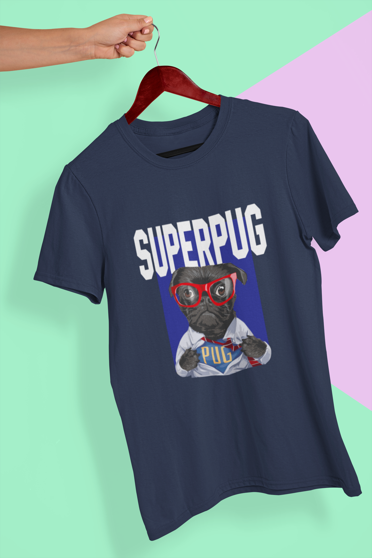 Superhero Pug Women Half Sleeves T-shirt- FunkyTeesClub