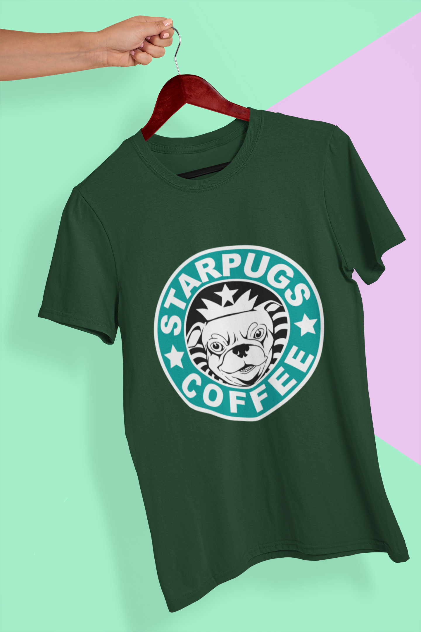 Star Pugs Mens Half Sleeves T-shirt- FunkyTeesClub
