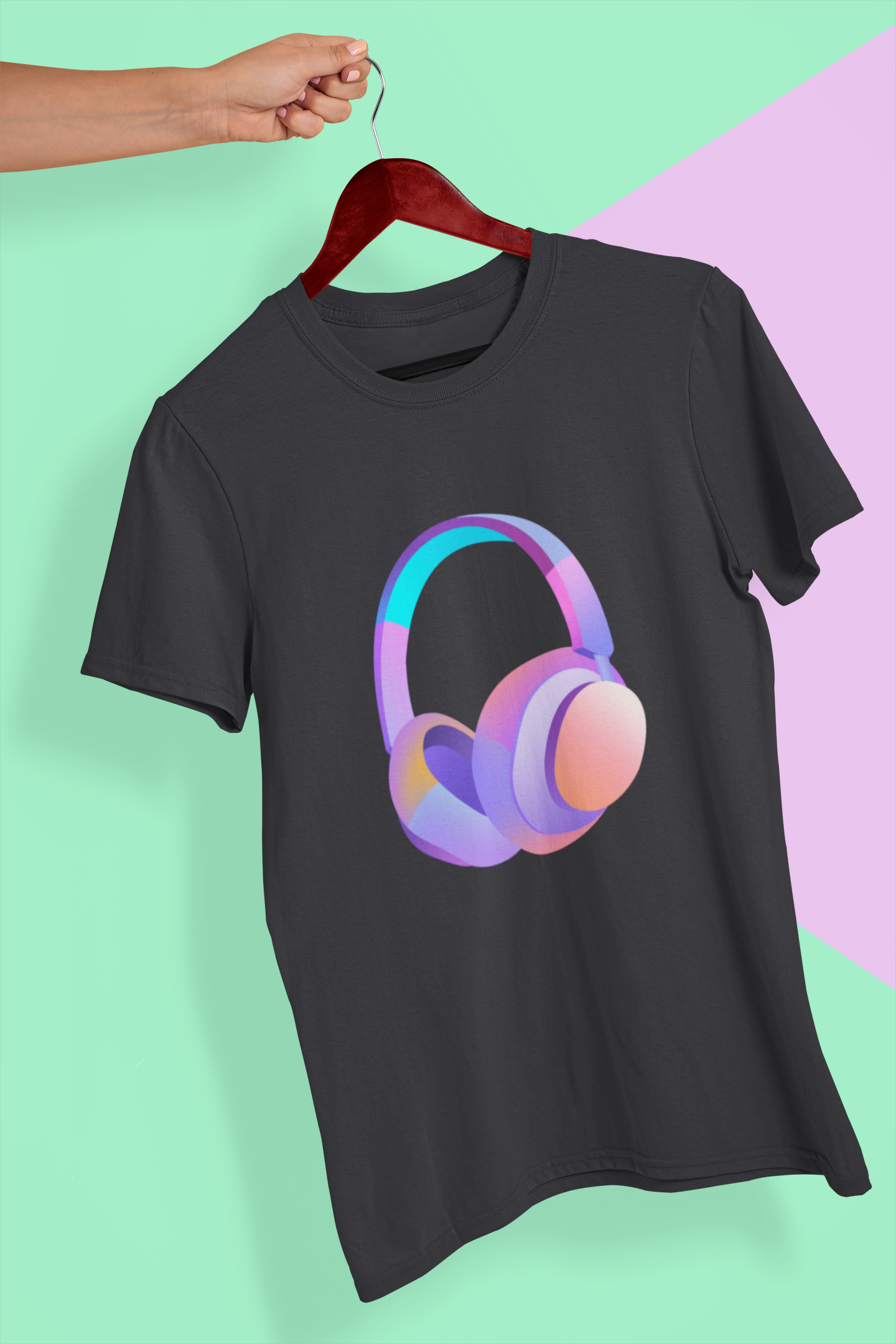 Headphones Women Half Sleeves T-shirt- FunkyTeesClub
