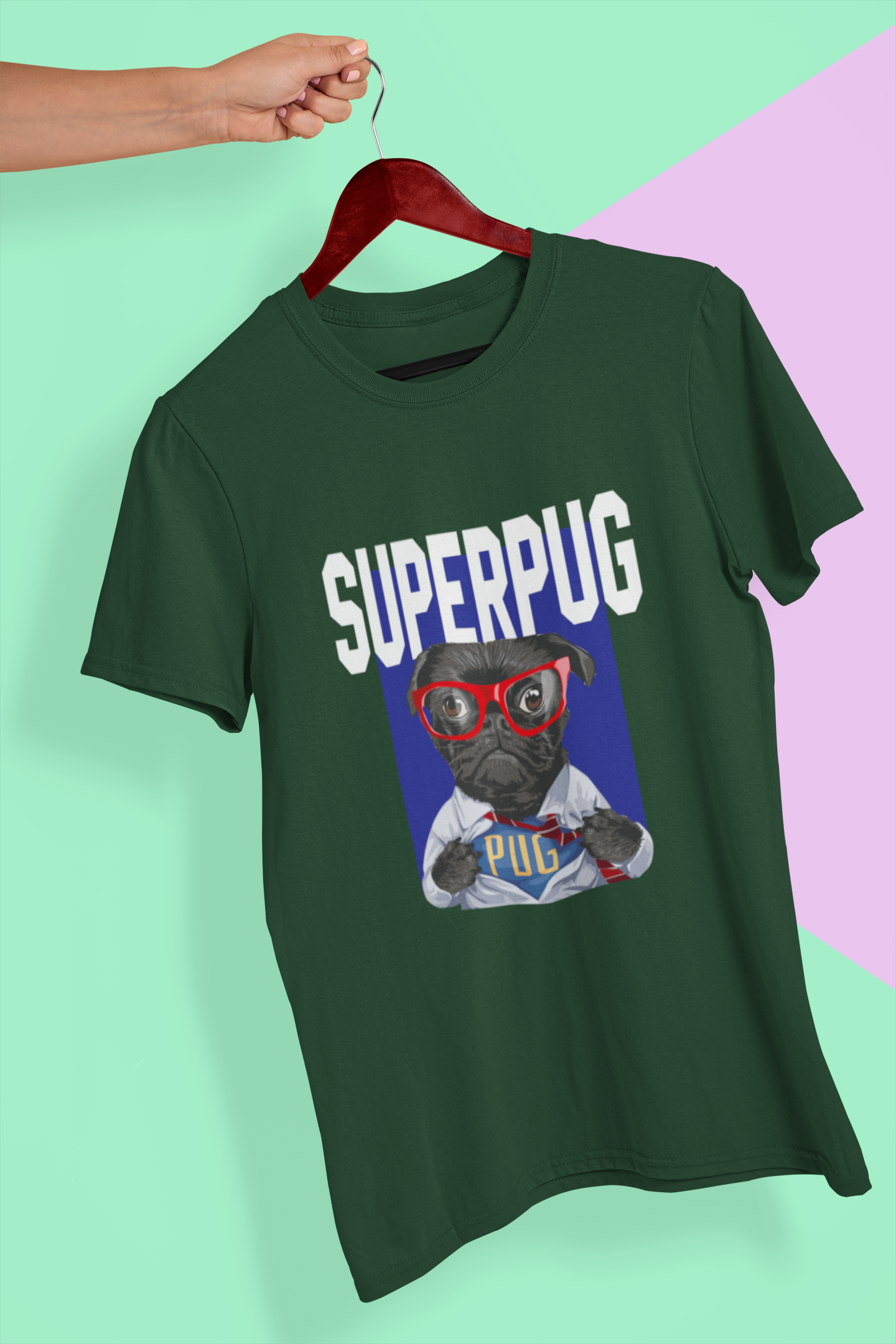 Superhero Pug Women Half Sleeves T-shirt- FunkyTeesClub