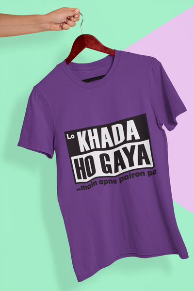 Lo Khada Ho Gaya Mens Half Sleeves T-shirt- FunkyTeesClub