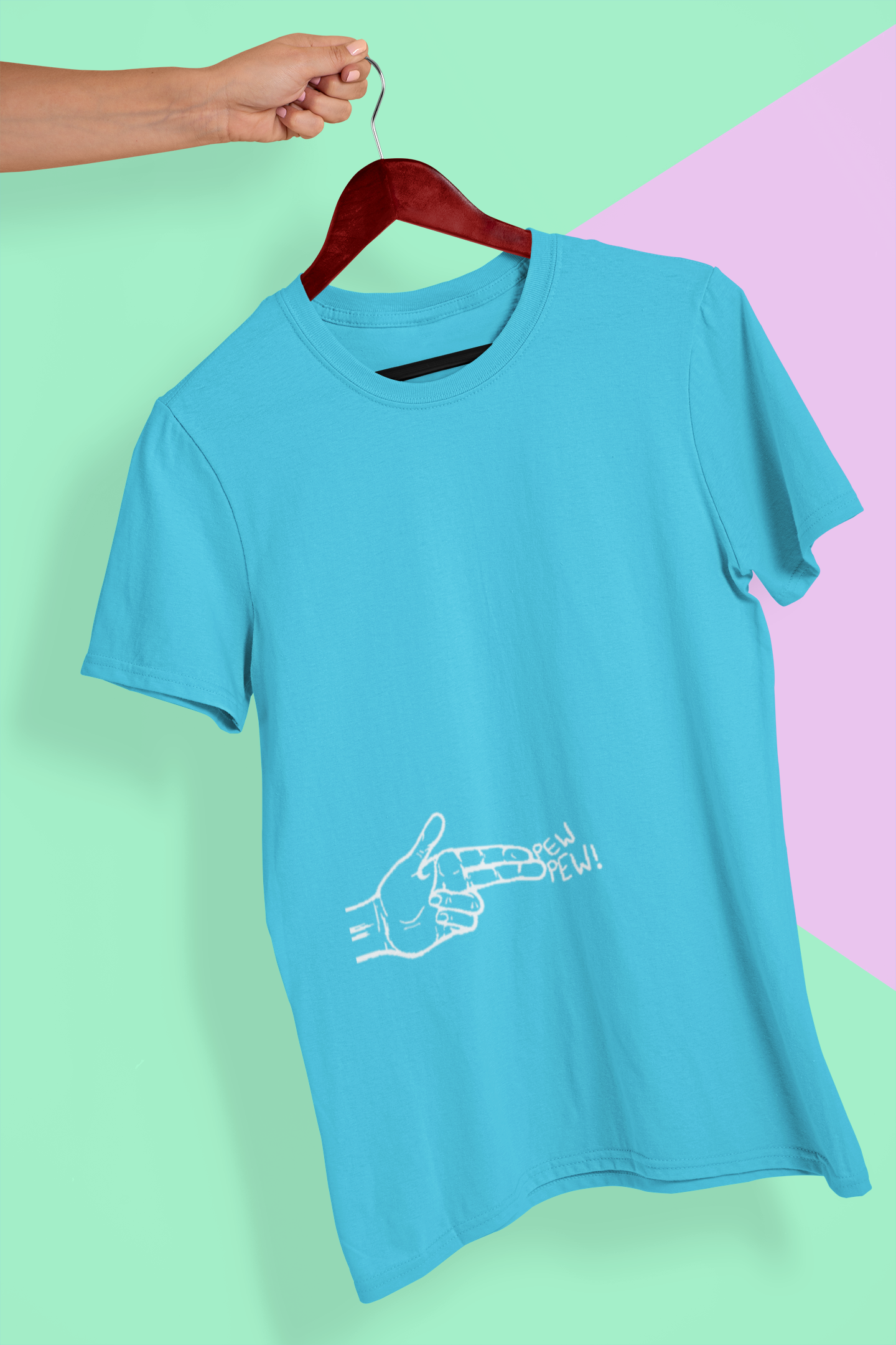 Hands Up Phew Phew Funny Women Half Sleeves T-shirt- FunkyTeesClub