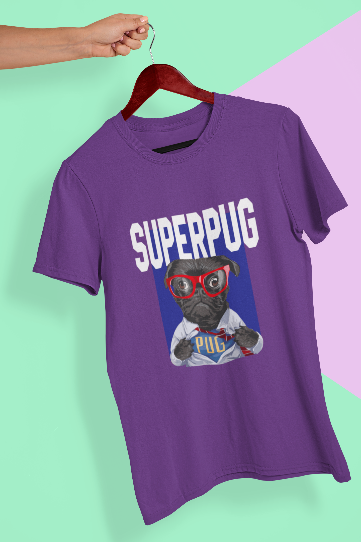 Superhero Pug Women Half Sleeves T-shirt- FunkyTeesClub