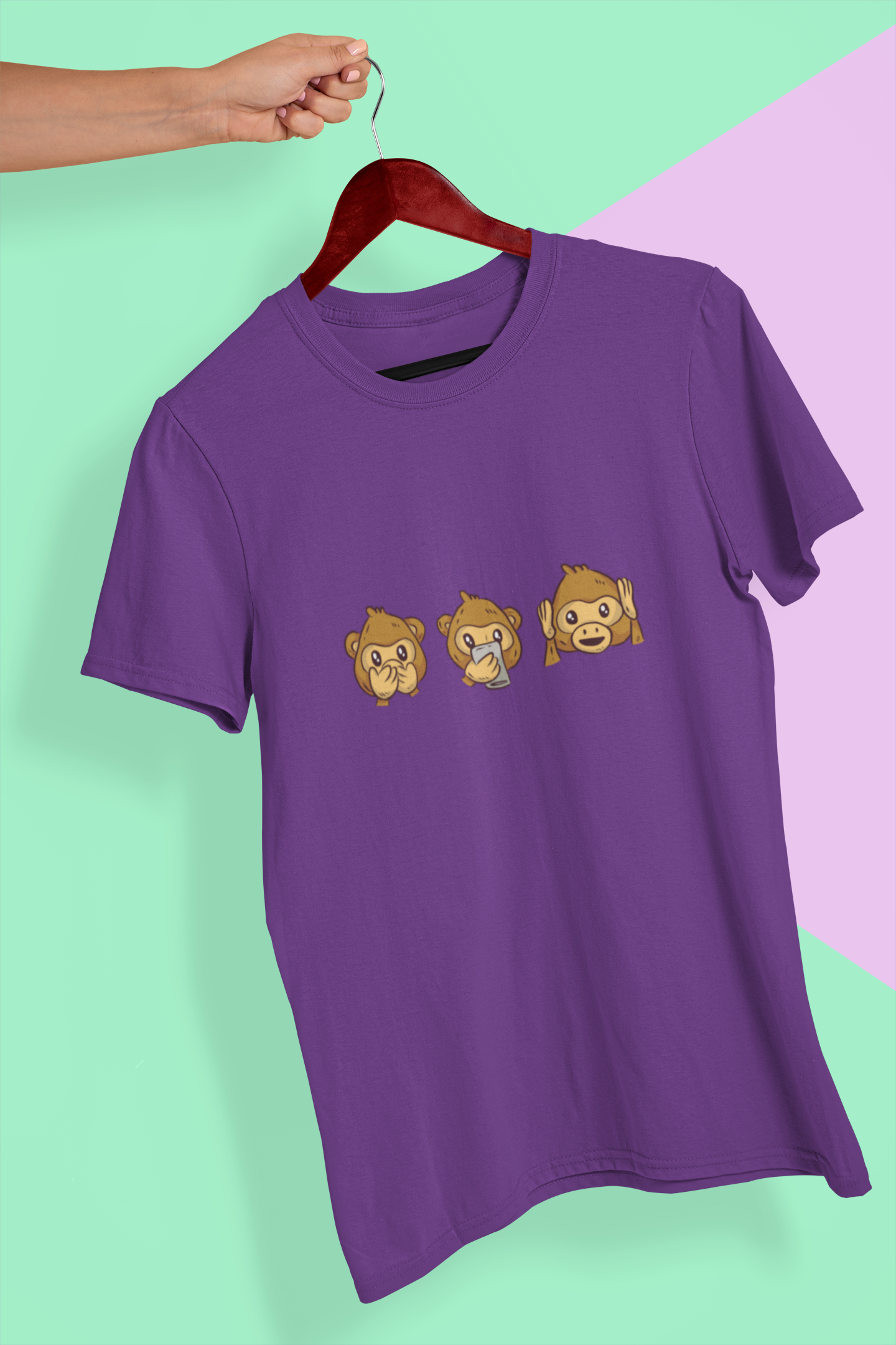 Monkey Emojis Mens Half Sleeves T-shirt- FunkyTeesClub