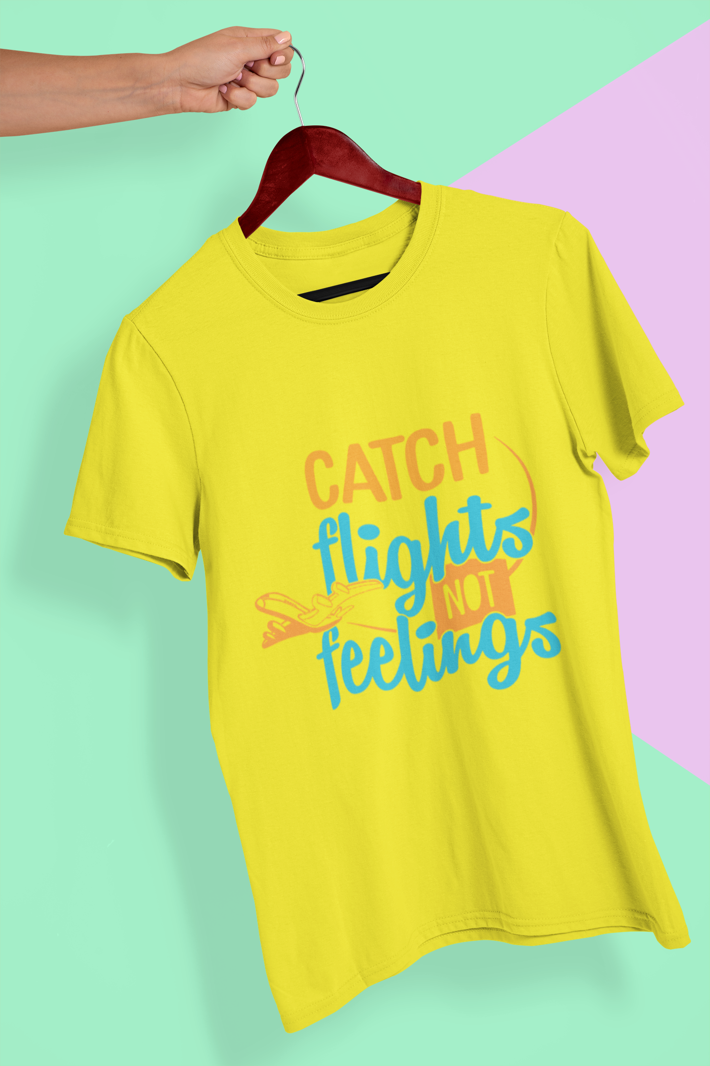 Catch Flights Not Feelings Mens Half Sleeves T-shirt- FunkyTeesClub