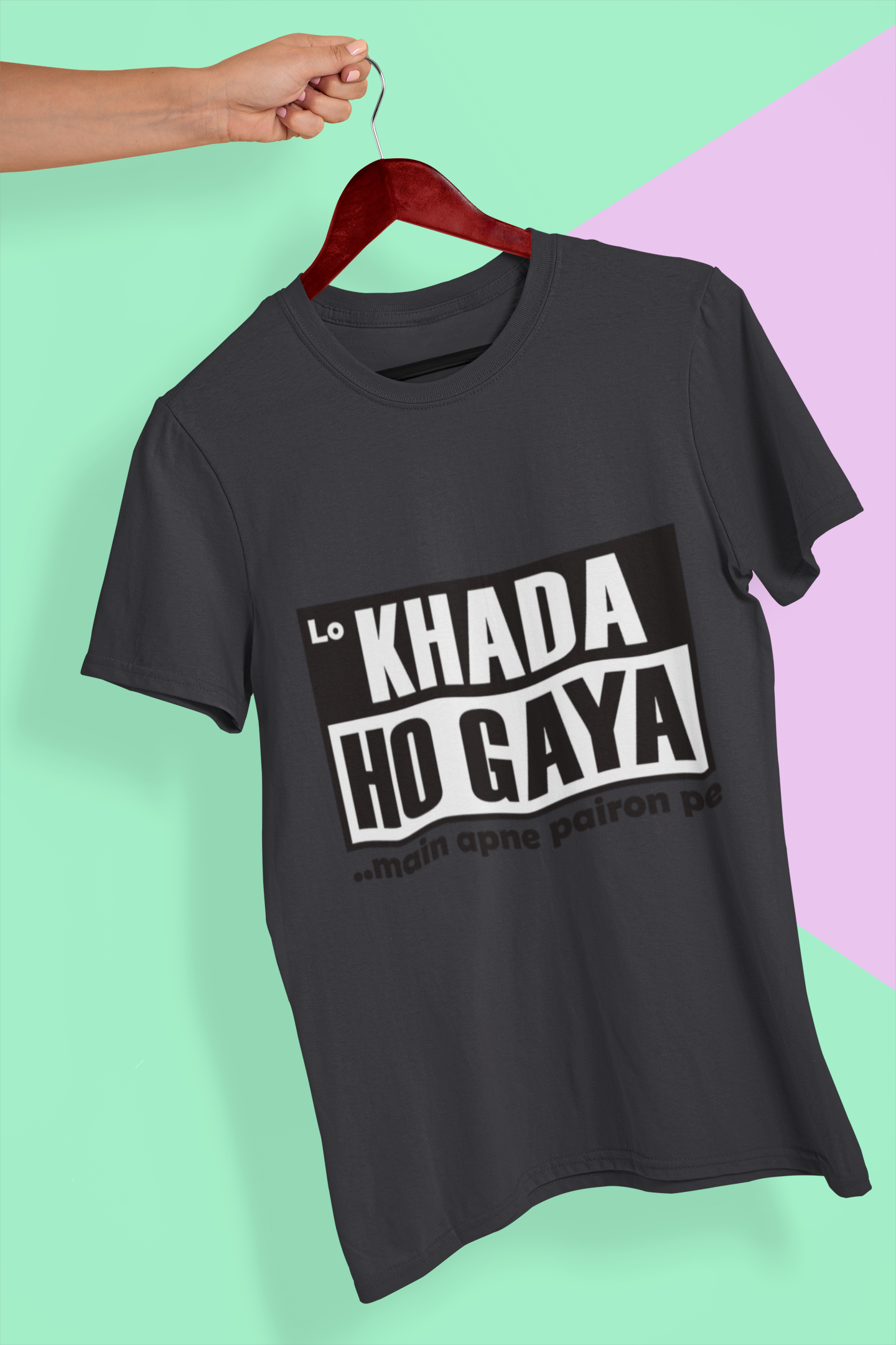 Lo Khada Ho Gaya Mens Half Sleeves T-shirt- FunkyTeesClub