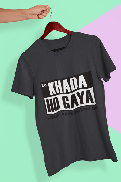 Lo Khada Ho Gaya Mens Half Sleeves T-shirt- FunkyTeesClub