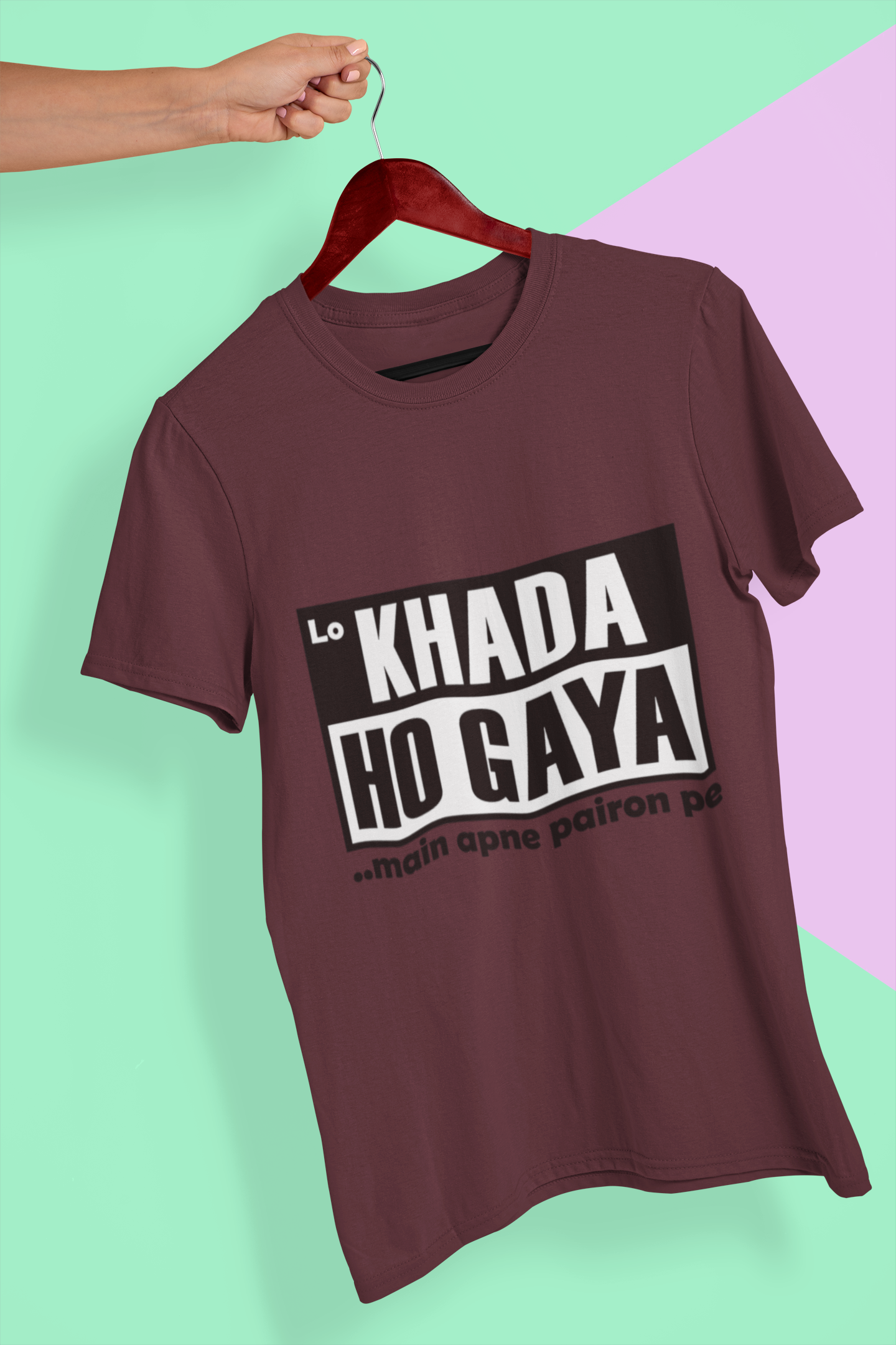 Lo Khada Ho Gaya Mens Half Sleeves T-shirt- FunkyTeesClub