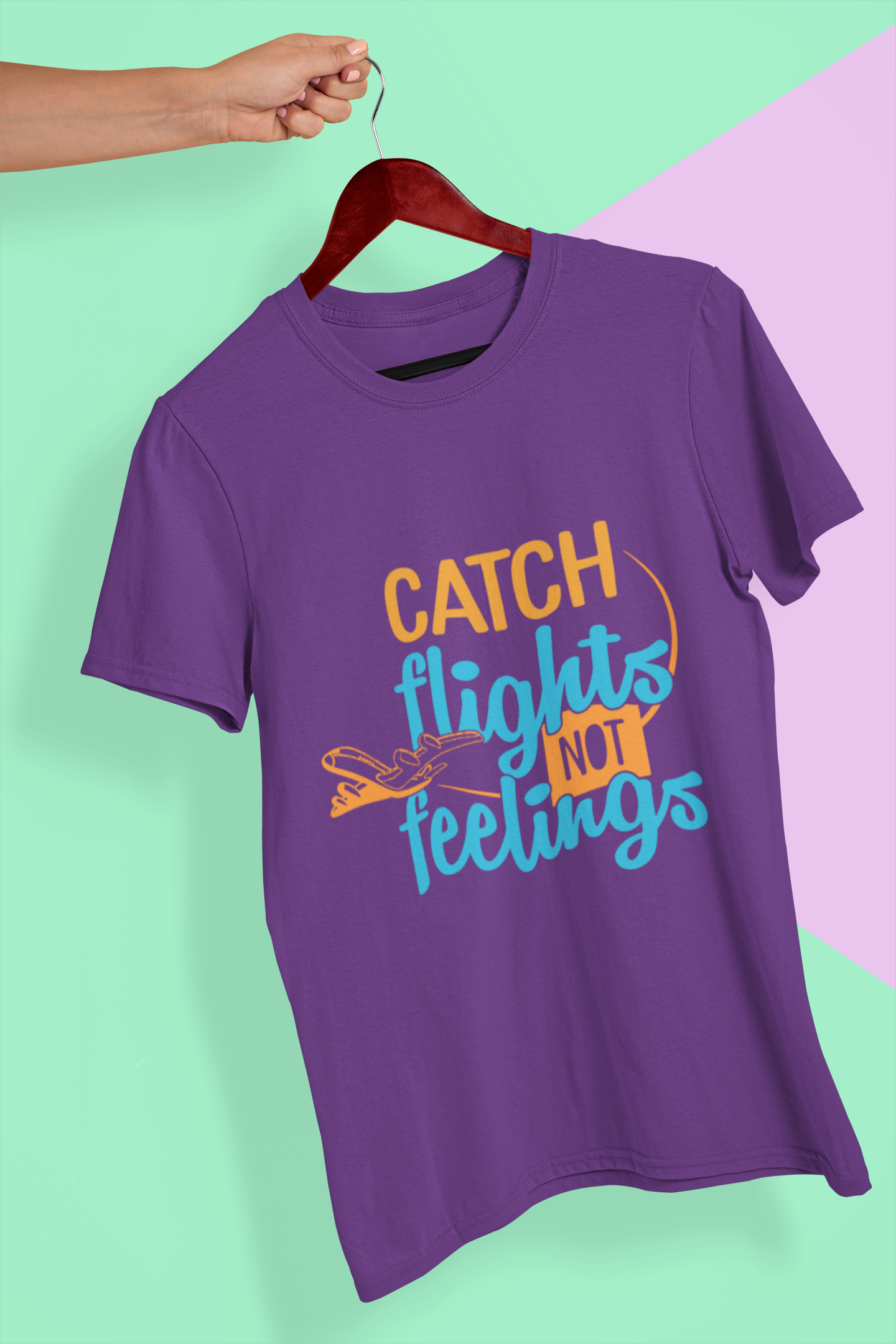 Catch Flights Not Feelings Mens Half Sleeves T-shirt- FunkyTeesClub