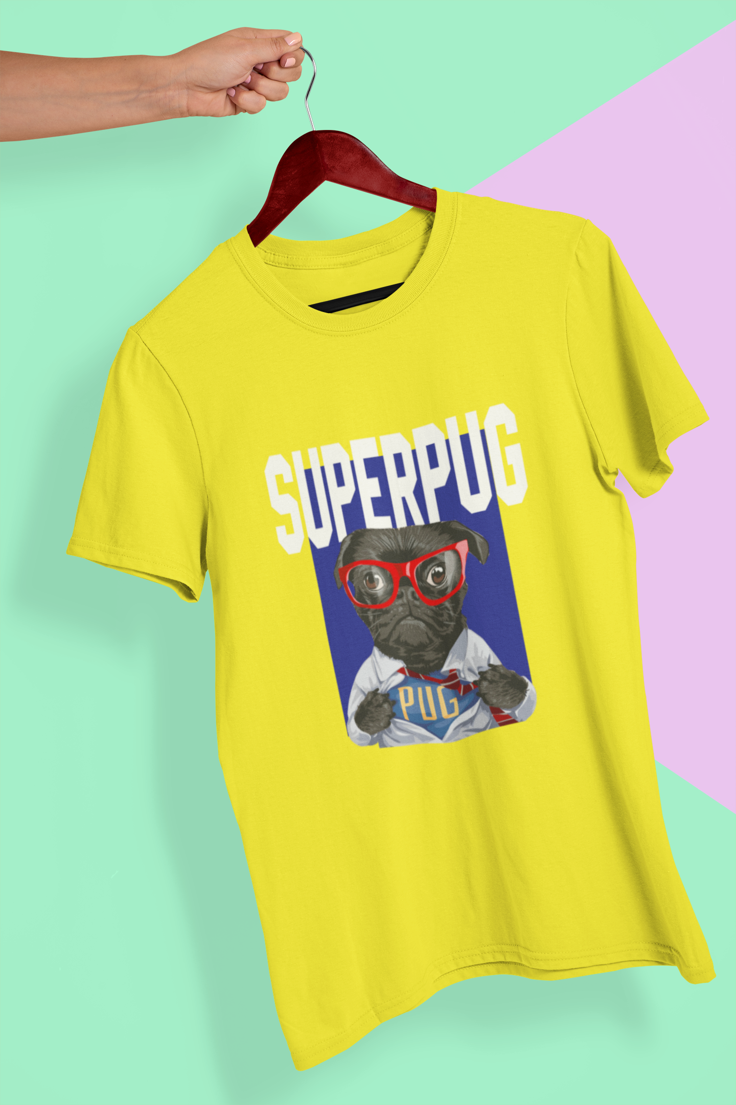 Superhero Pug Women Half Sleeves T-shirt- FunkyTeesClub