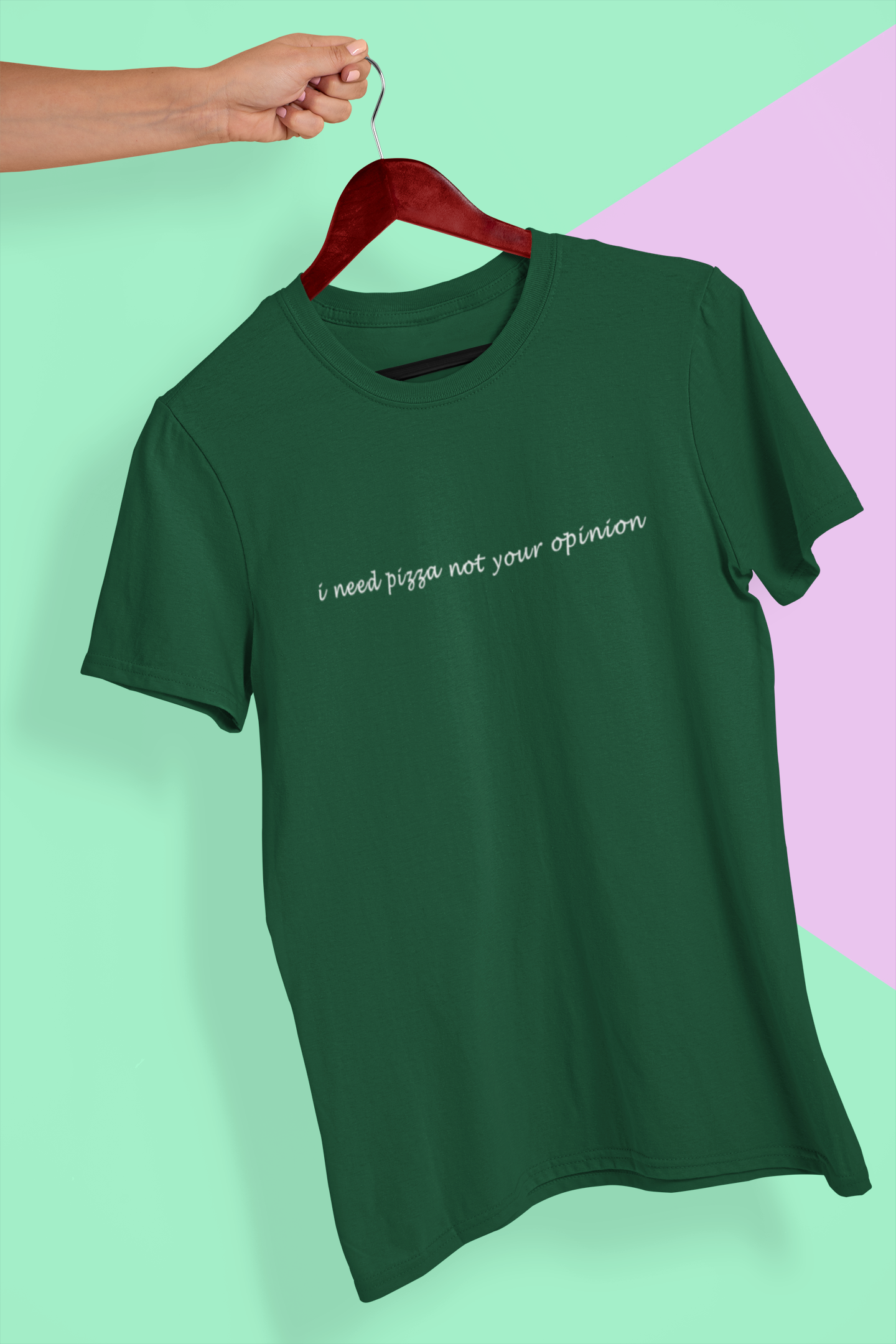 I need pizza not your opinion Minimal Women Half Sleeves T-shirt- FunkyTeesClub