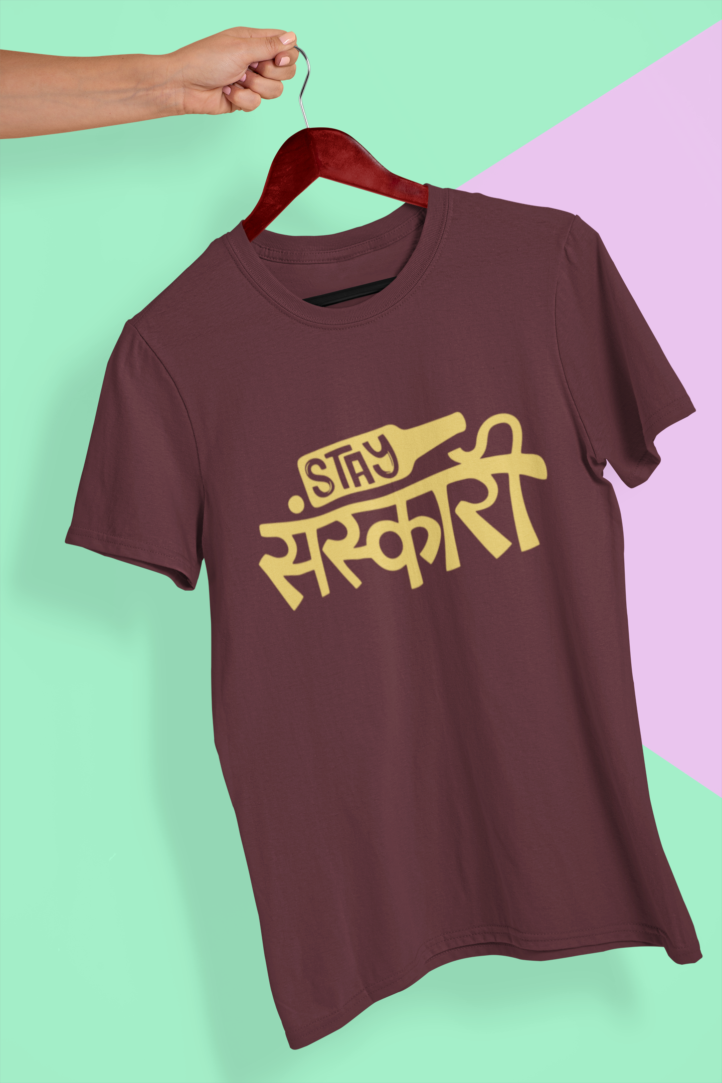 Stay Sanskari Women Half Sleeves T-shirt- FunkyTeesClub