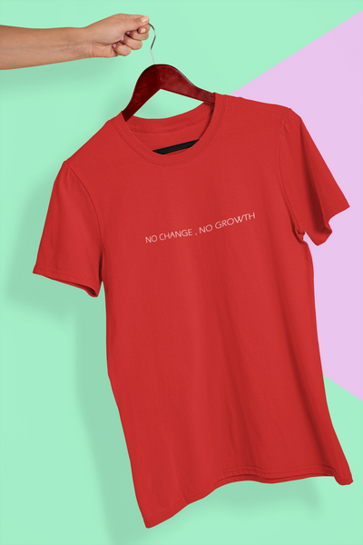 No Changes No Growth Minimal Women Half Sleeves T-shirt- FunkyTeesClub