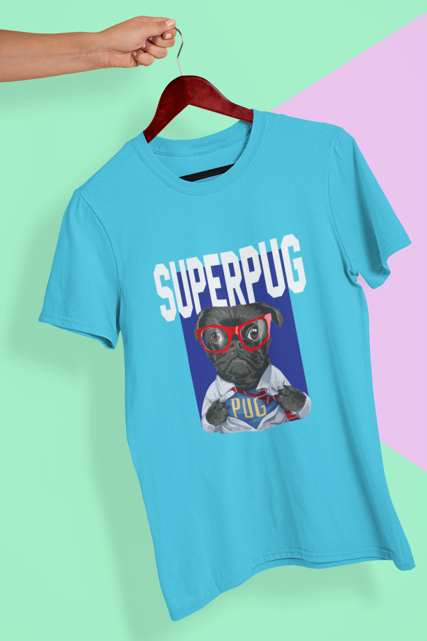 Superhero Pug Mens Half Sleeves T-shirt- FunkyTeesClub