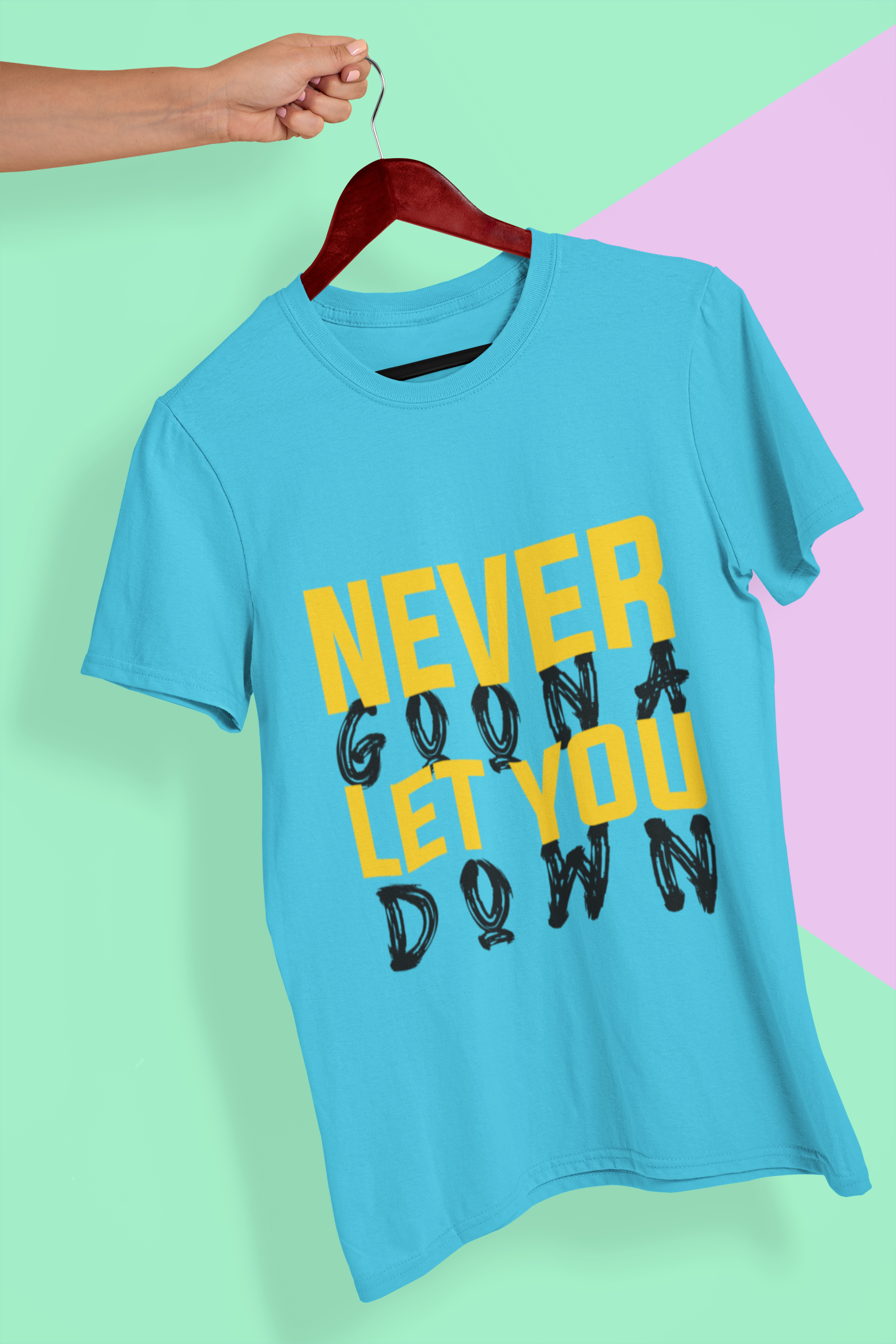 Never let You Down Mens Half Sleeves T-shirt- FunkyTeesClub