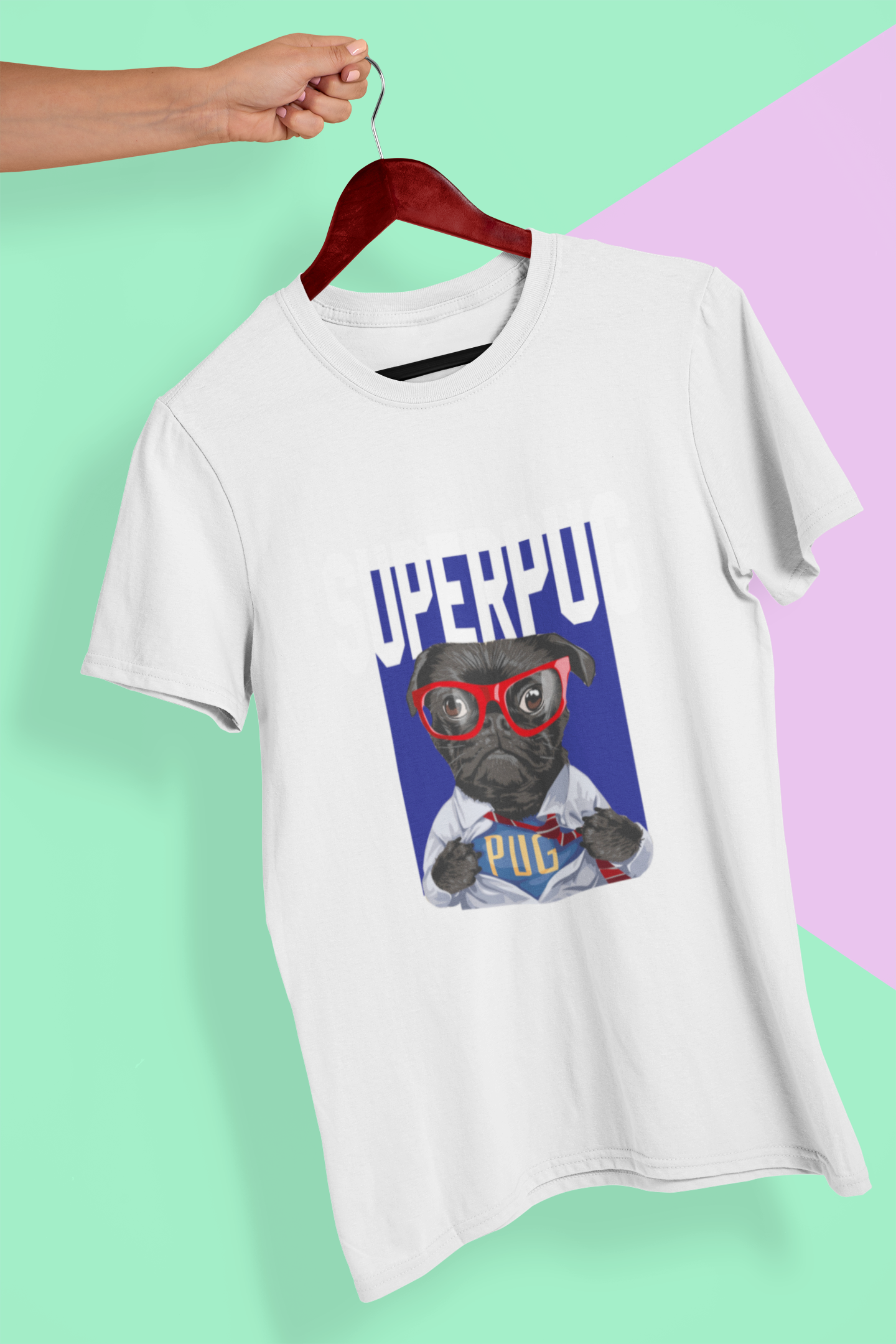 Superhero Pug Mens Half Sleeves T-shirt- FunkyTeesClub