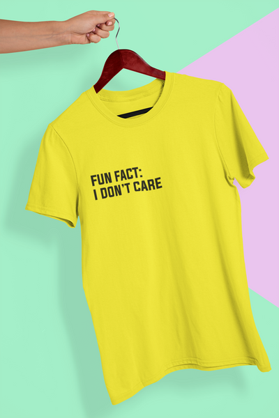 Fun Fact I Dont Care Women Half Sleeves T-shirt- FunkyTeesClub