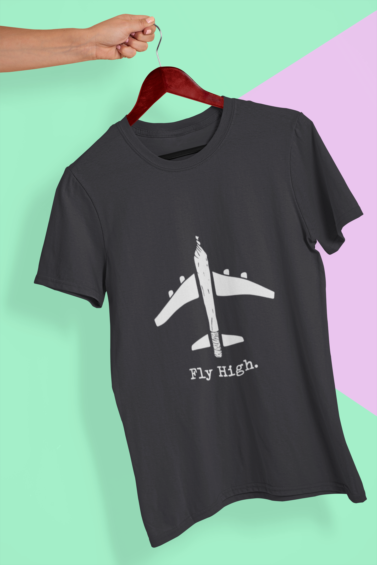 Fly High Travel Mens Half Sleeves T-shirt- FunkyTeesClub