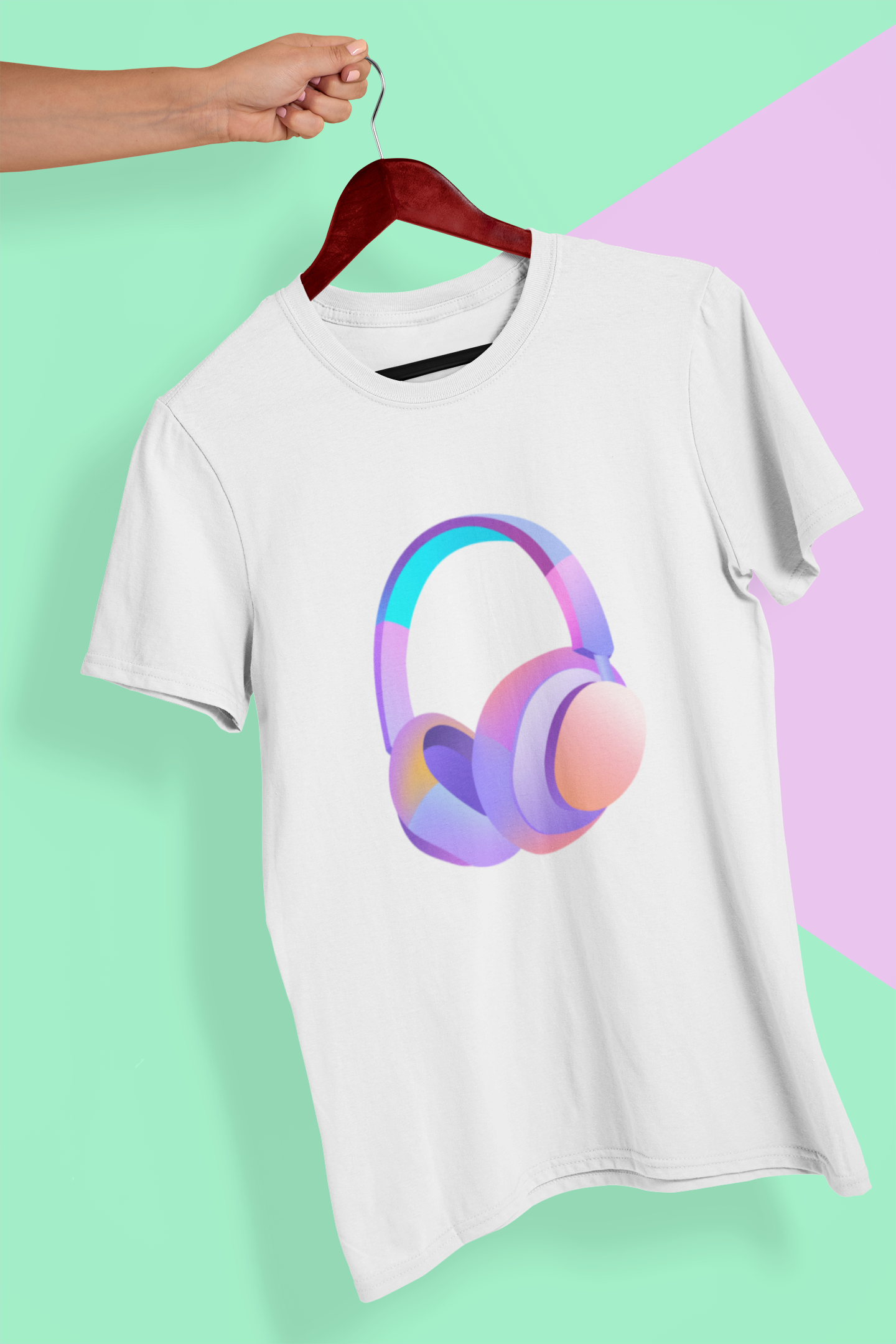 Headphones Women Half Sleeves T-shirt- FunkyTeesClub