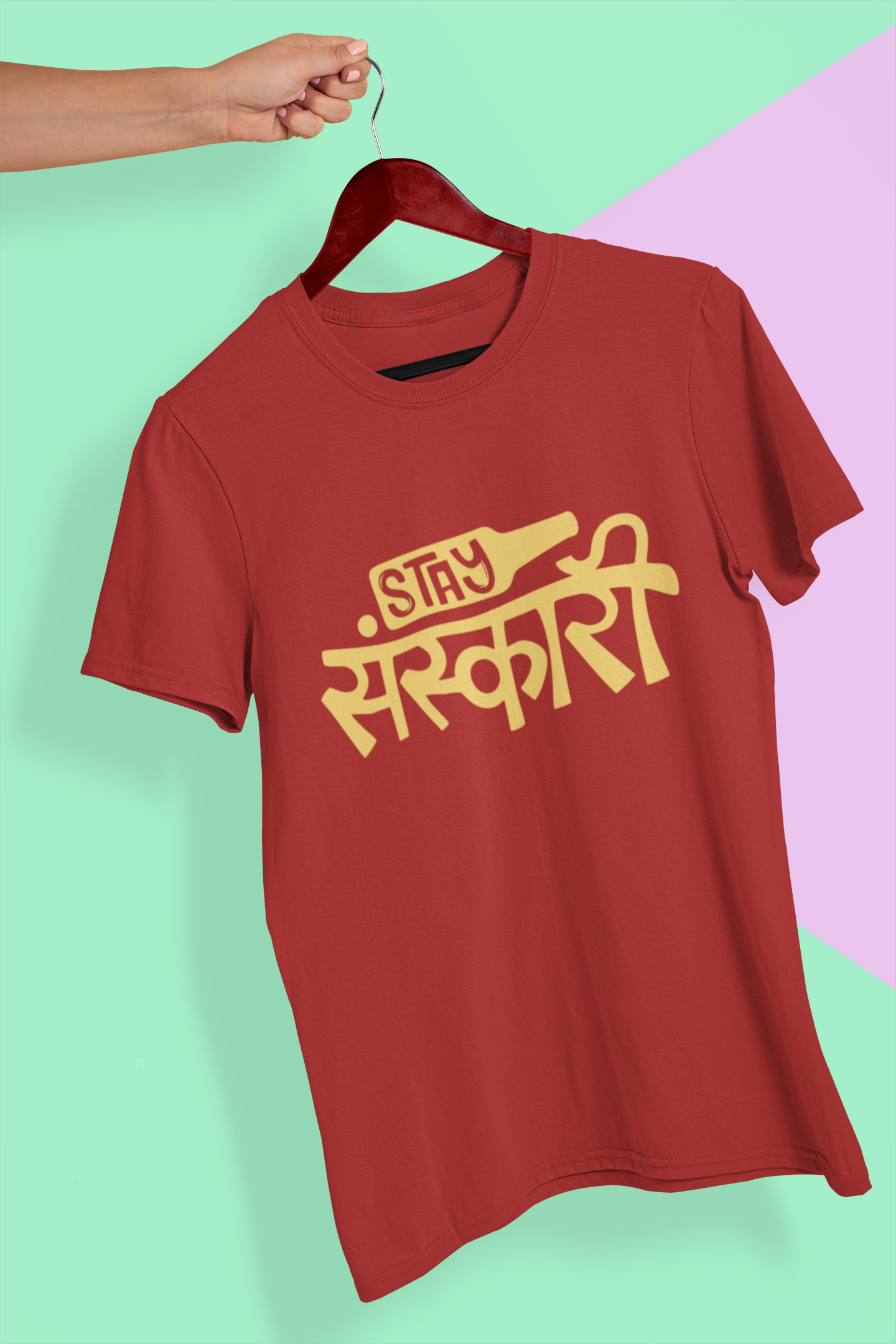 Stay Sanskari Women Half Sleeves T-shirt- FunkyTeesClub
