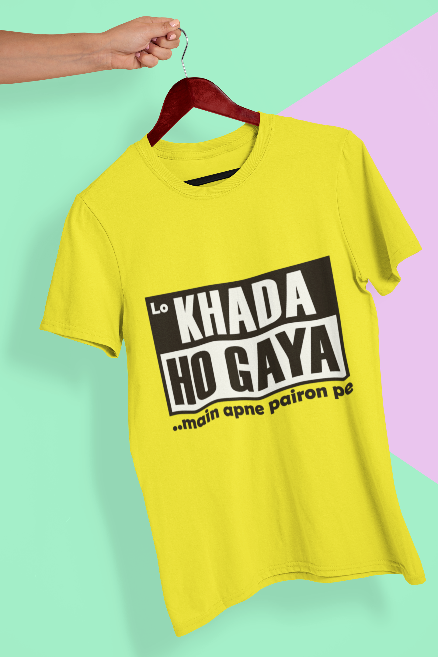 Lo Khada Ho Gaya Mens Half Sleeves T-shirt- FunkyTeesClub