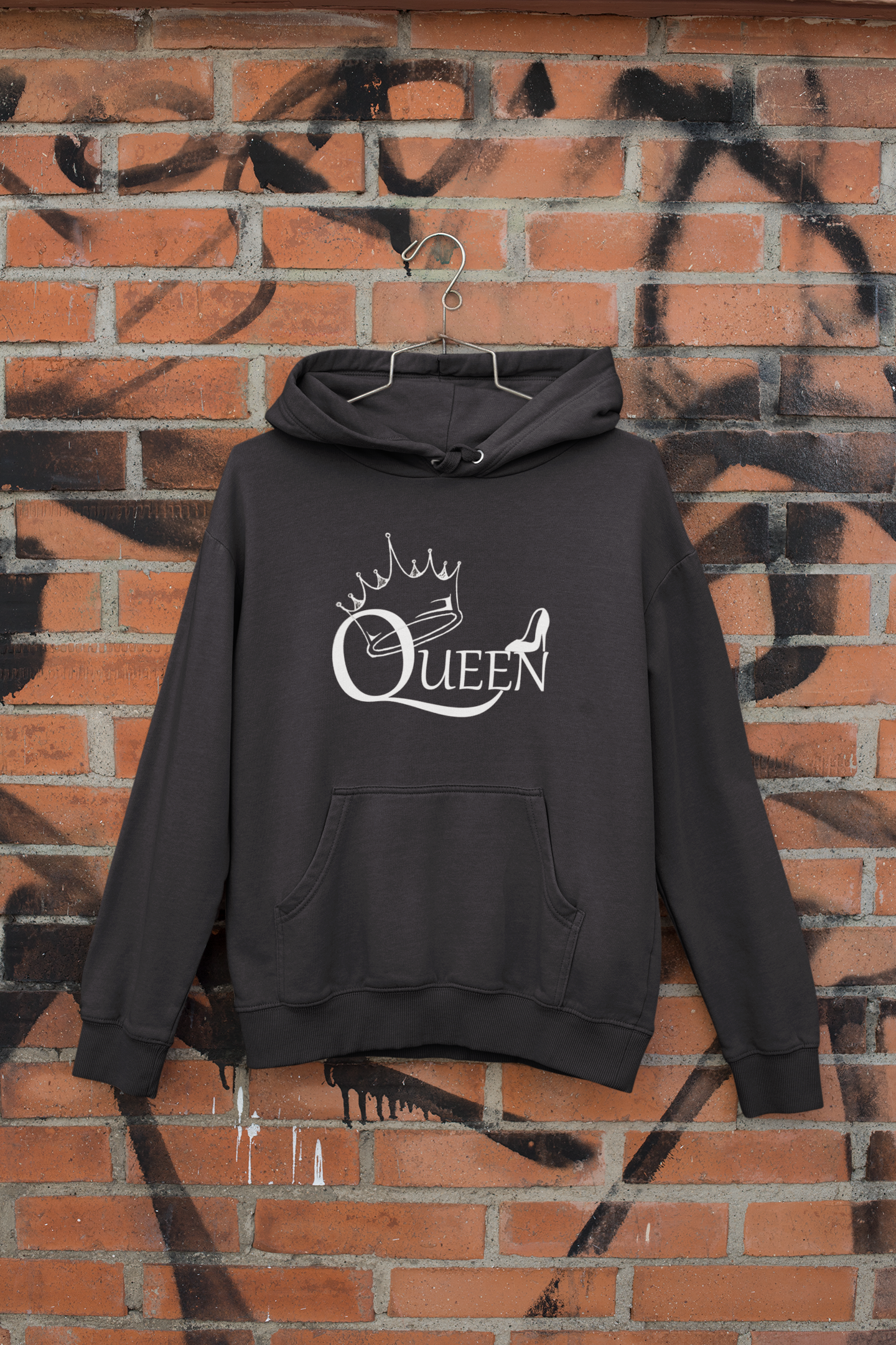 Queen King Couple Hoodie-FunkyTeesClub
