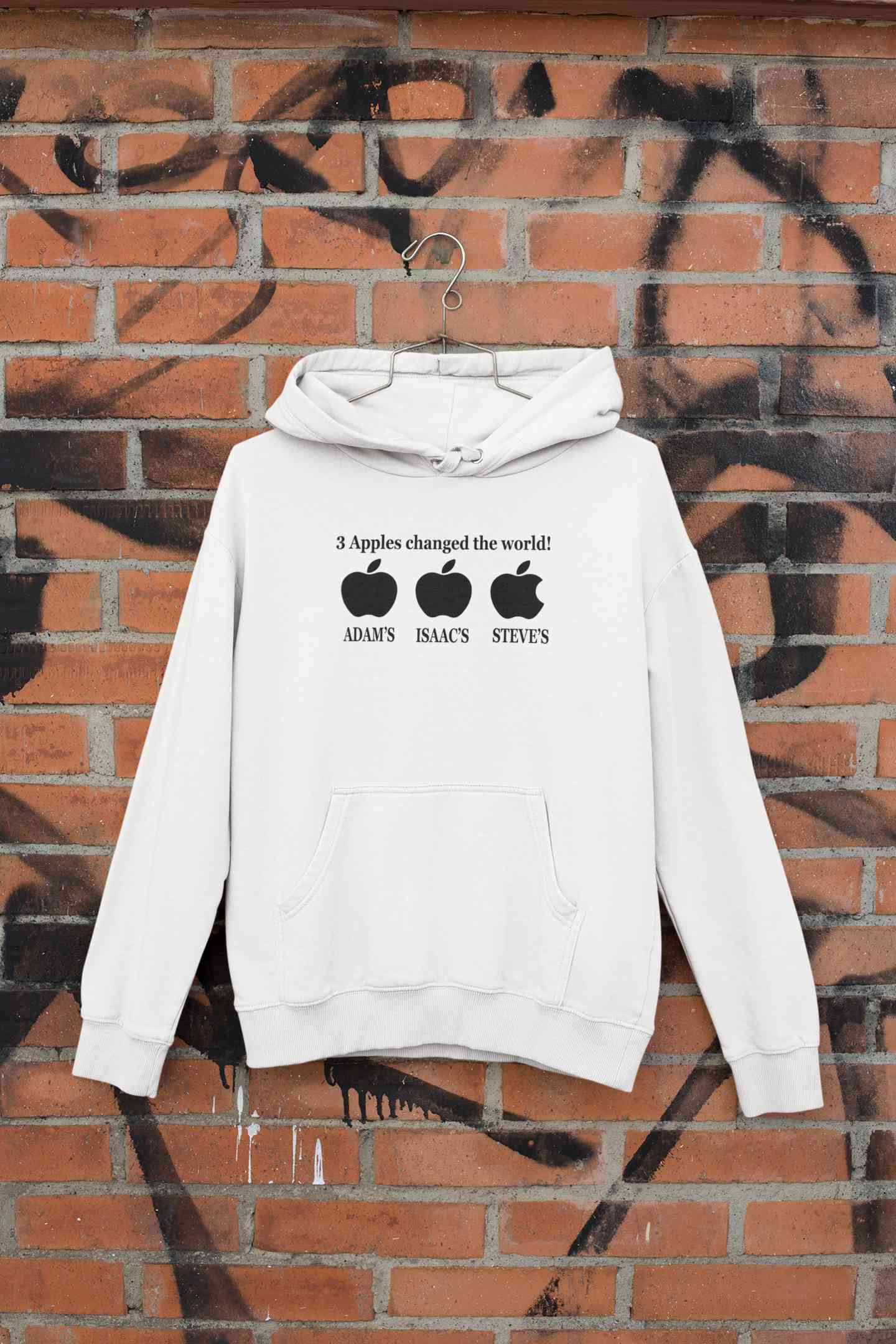 3 Apples Changed The World Typography Men Hoodies-FunkyTeesClub