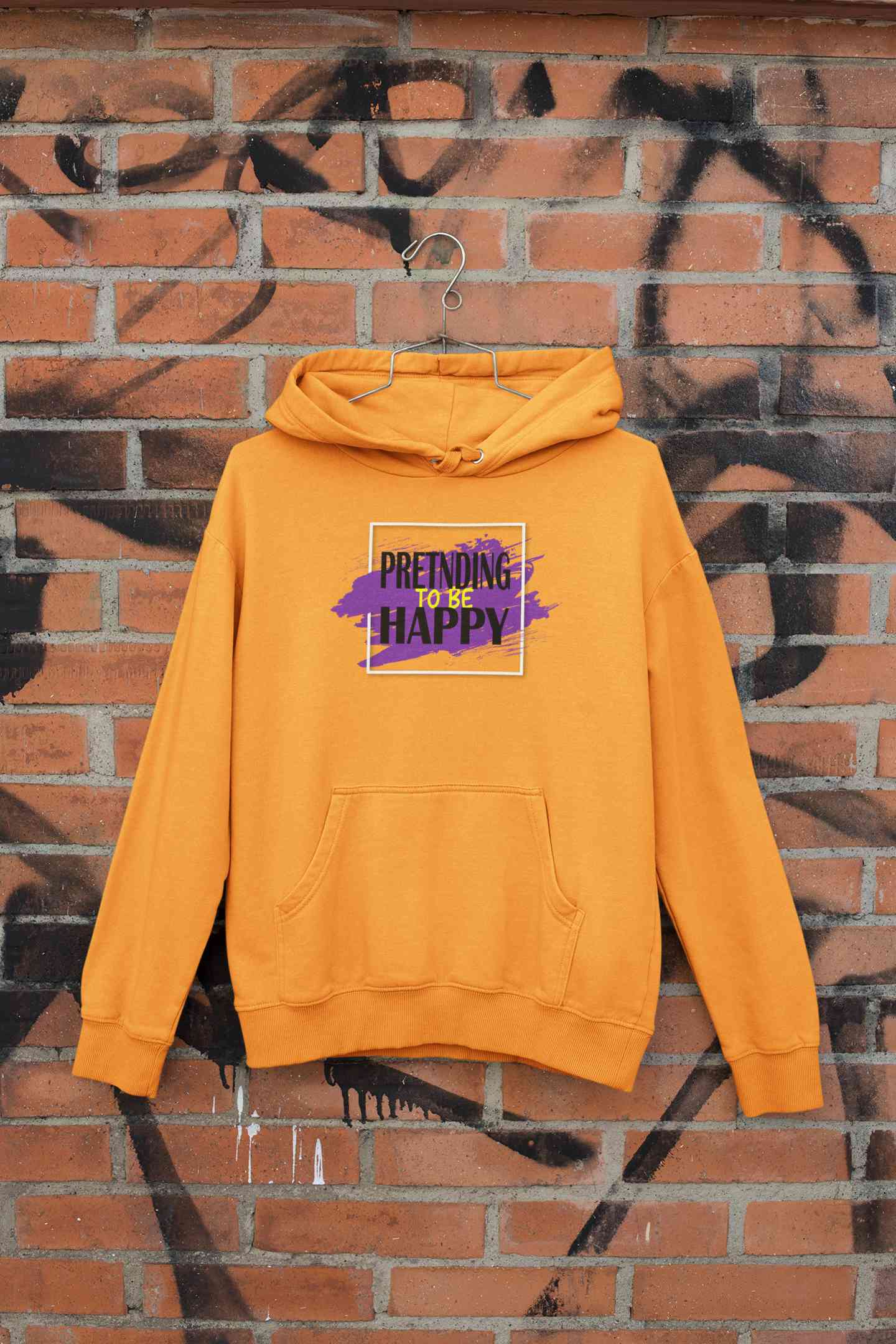 Pretending To Be Happy Men Hoodies-FunkyTeesClub