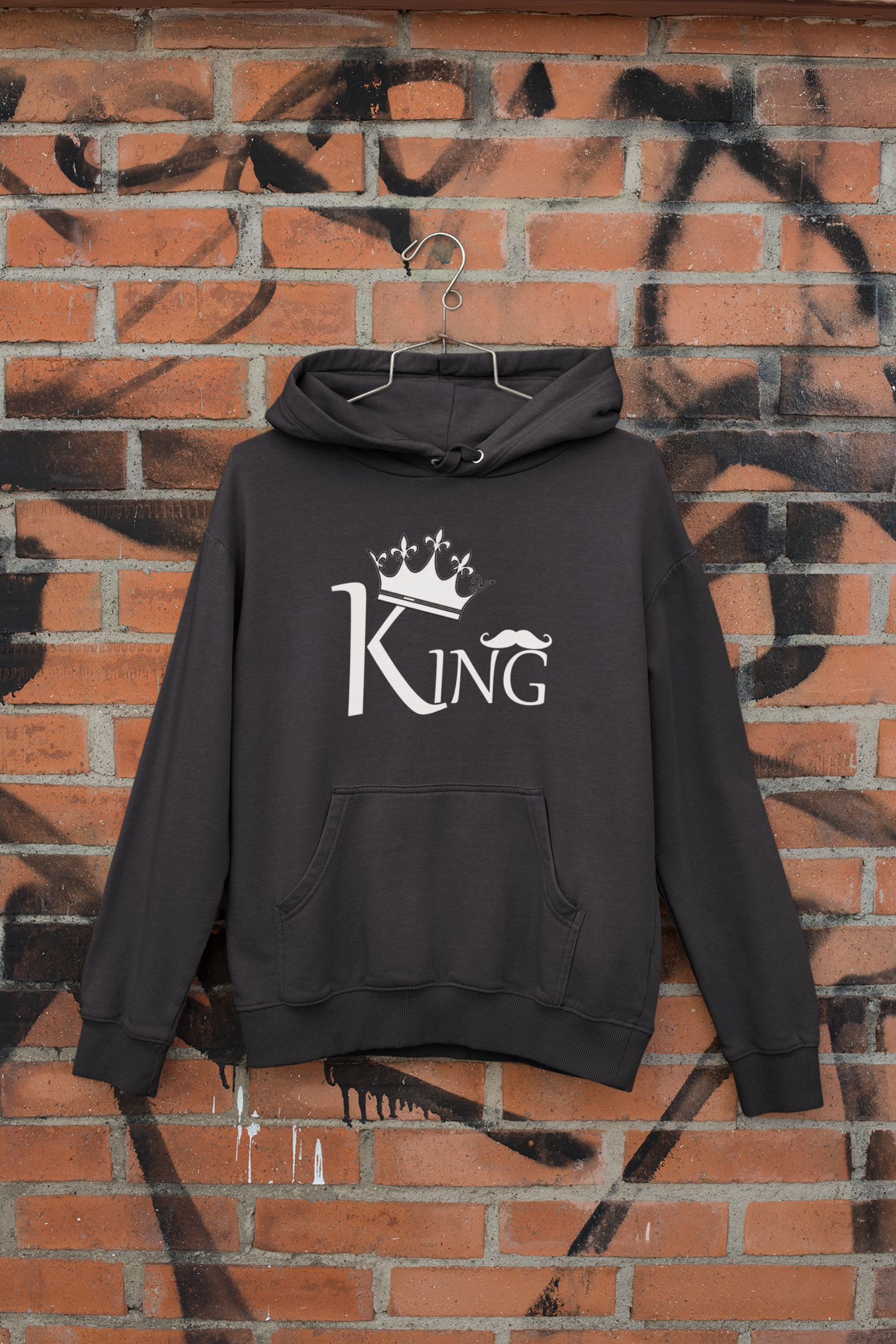Queen King Couple Hoodie-FunkyTeesClub