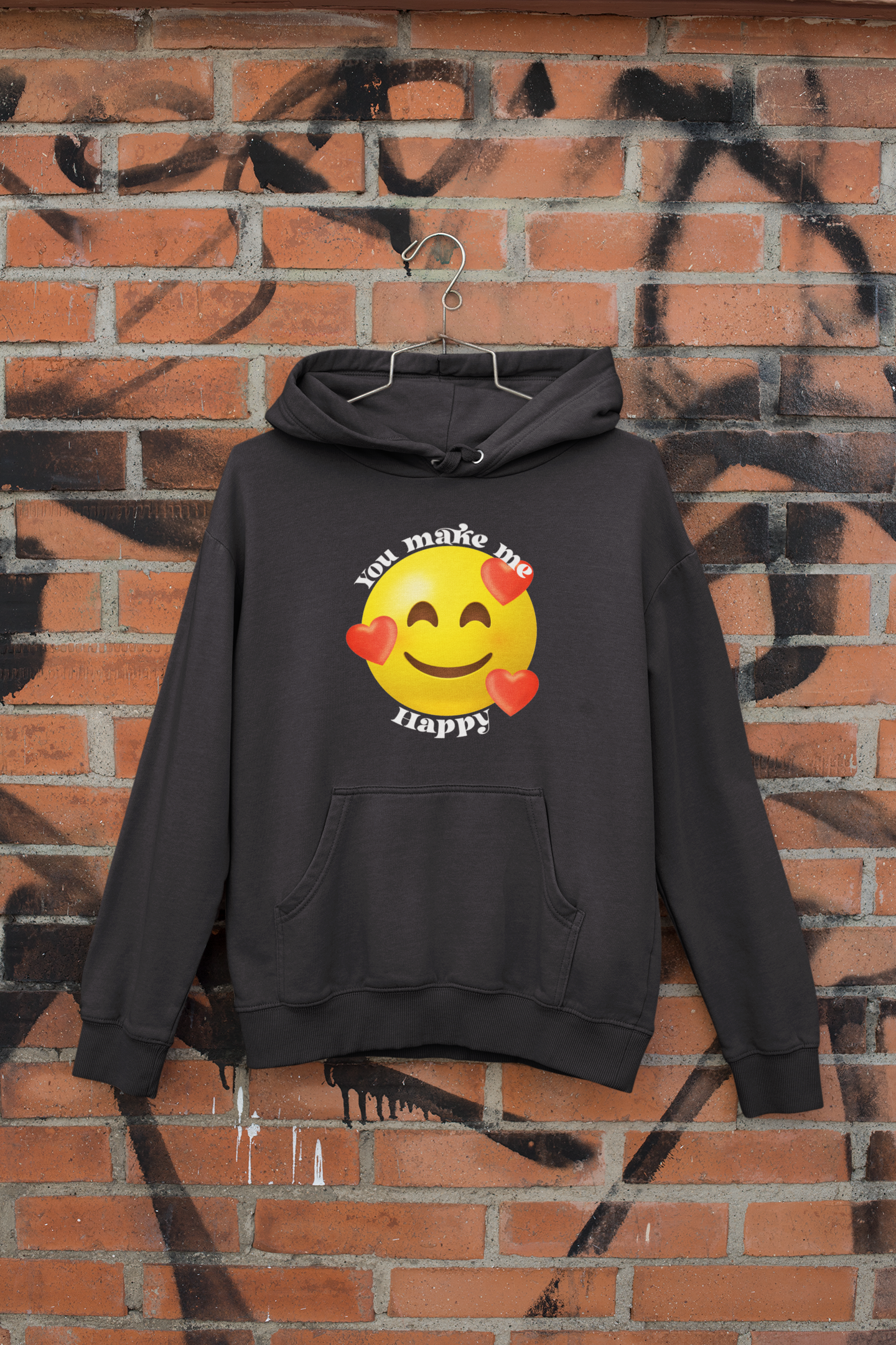 You Make Me Happpy Couple Hoodie-FunkyTeesClub