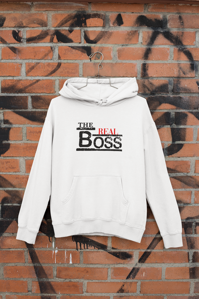 The Boss The Real Boss Couple Hoodie-FunkyTeesClub