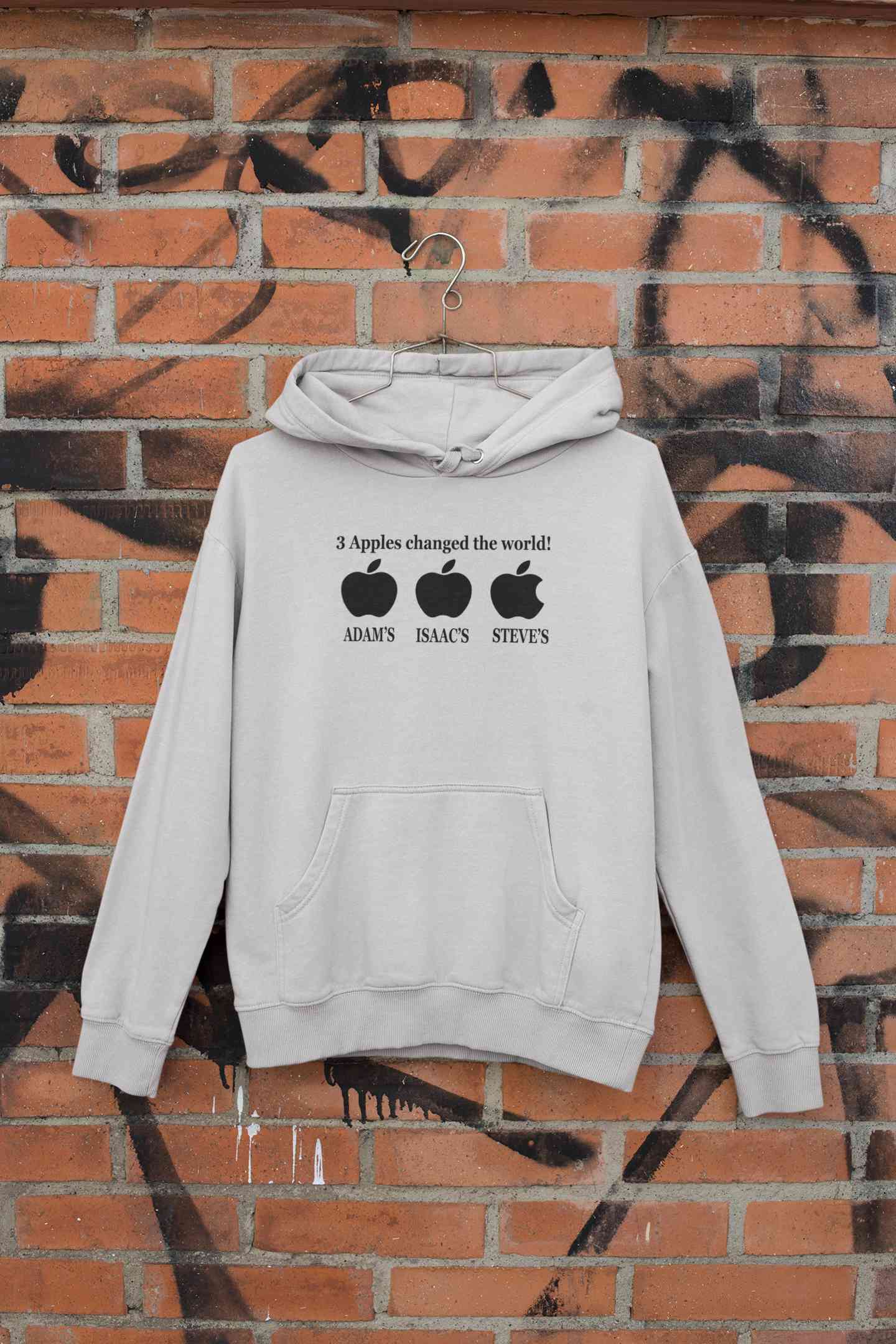 3 Apples Changed The World Typography Hoodies for Women-FunkyTeesClub