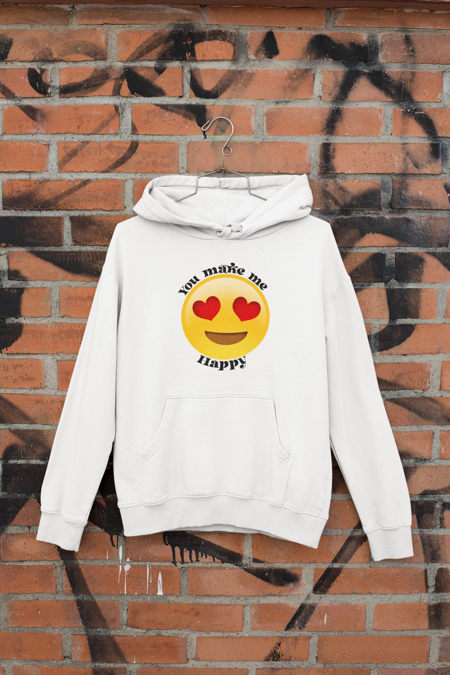 You Make Me Happpy Couple Hoodie-FunkyTeesClub