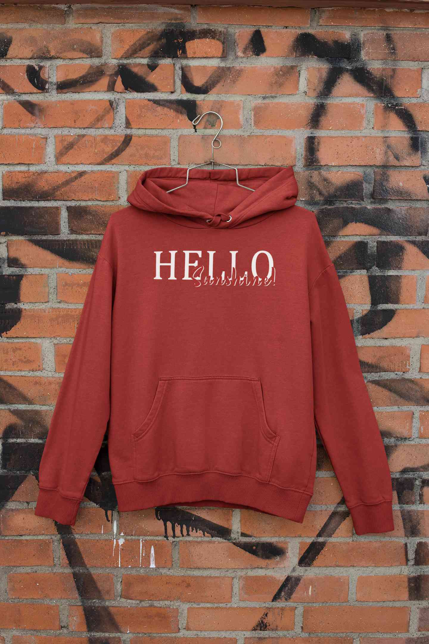Hello Sunshine Typography Hoodies for Women-FunkyTeesClub