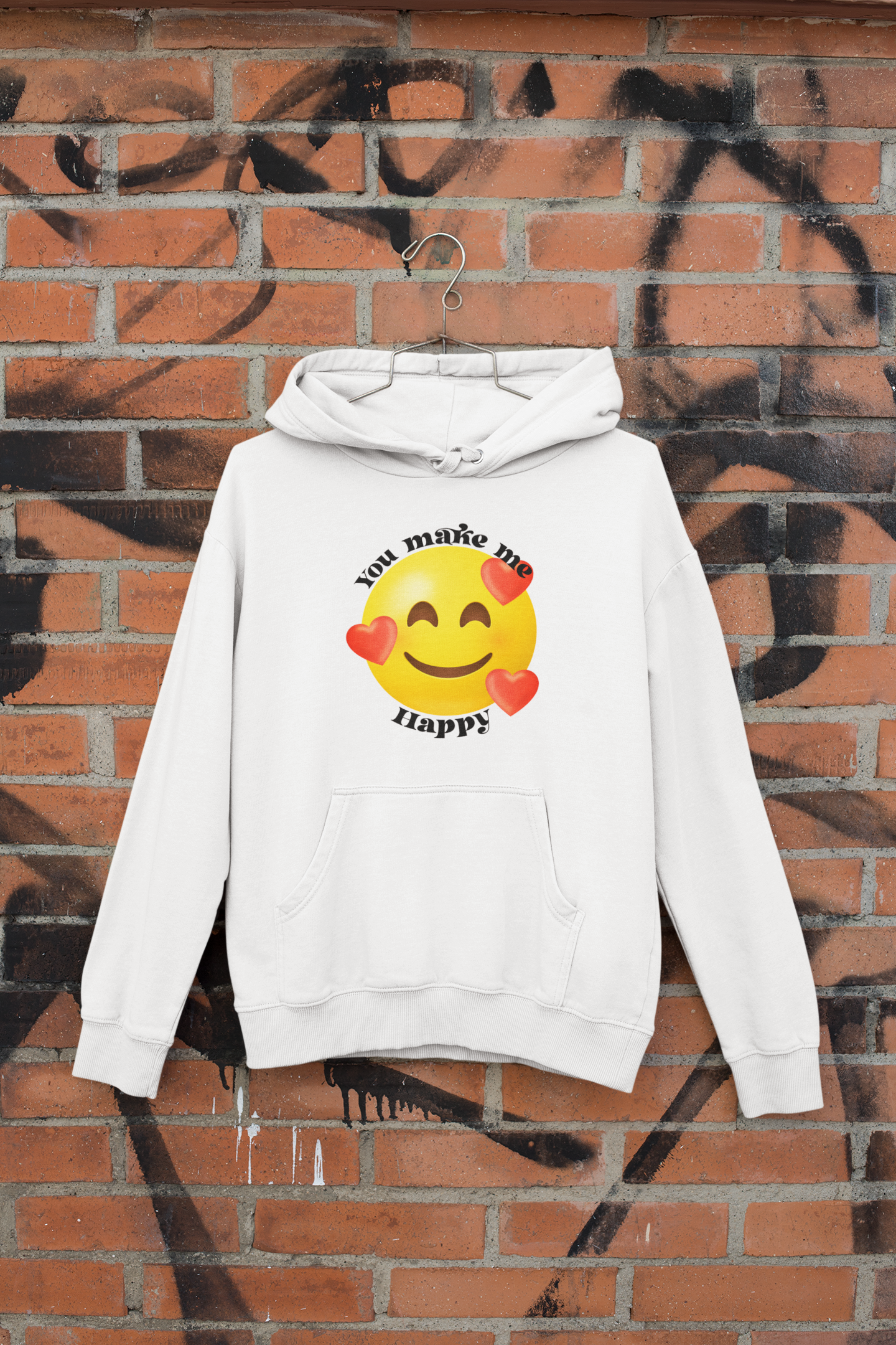 You Make Me Happpy Couple Hoodie-FunkyTeesClub