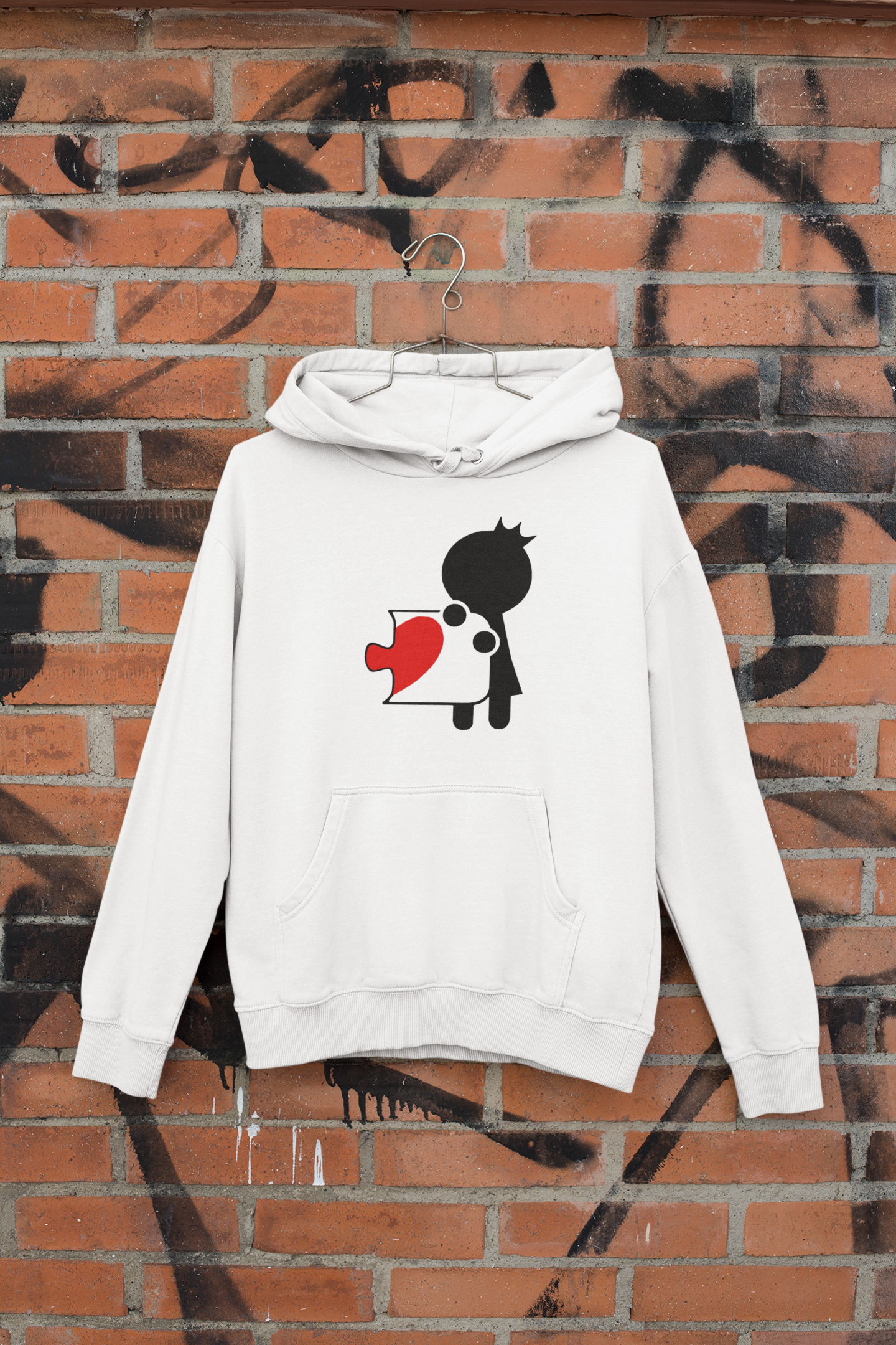 Puzzle Couple Hoodie-FunkyTeesClub