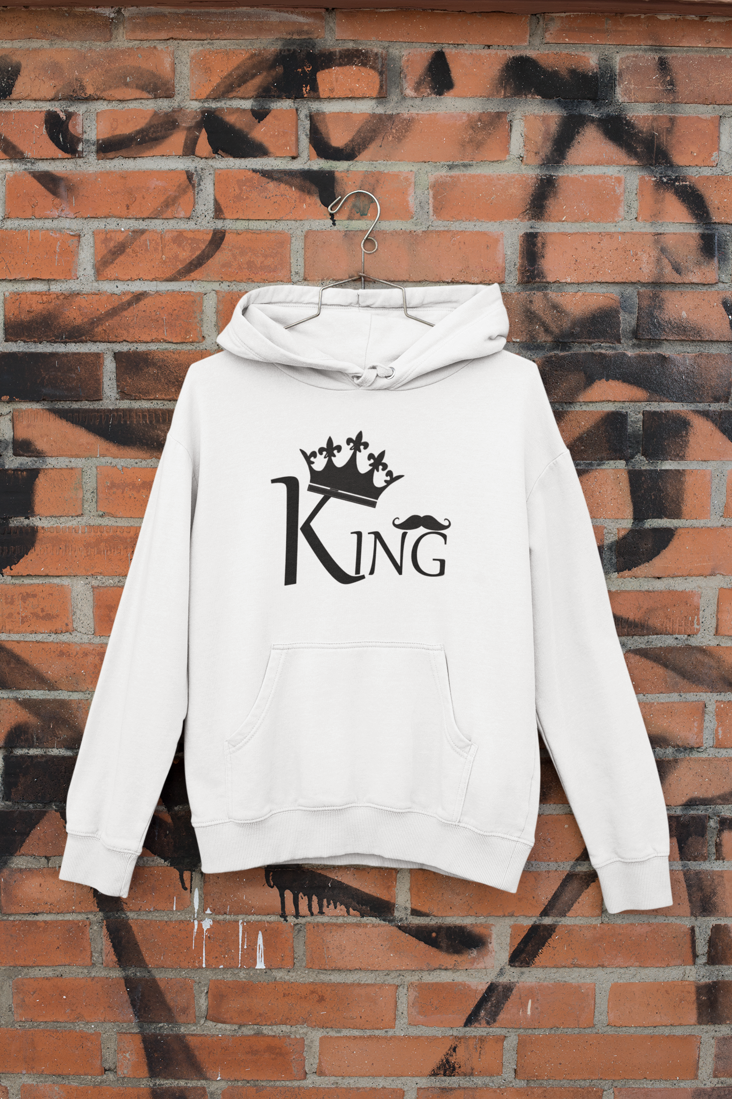 Queen King Couple Hoodie-FunkyTeesClub