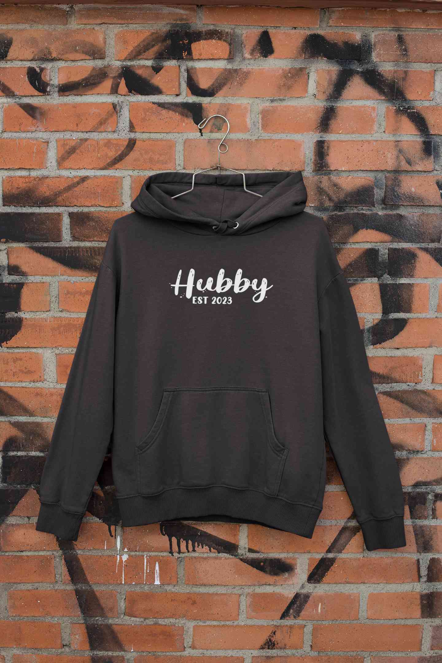 Hubby Wifey Est 2023 Couple Hoodie-FunkyTeesClub