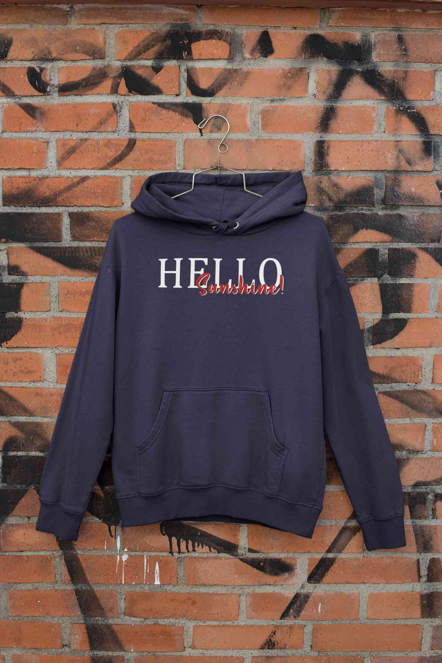 Hello Sunshine Typography Hoodies for Women-FunkyTeesClub