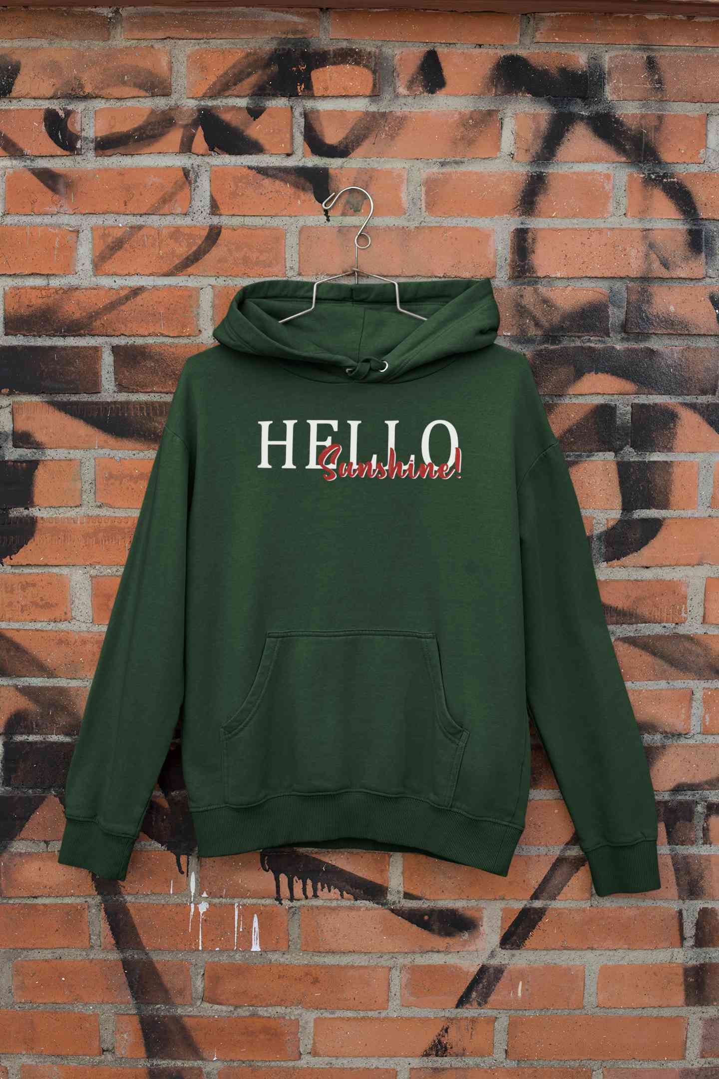 Hello Sunshine Typography Hoodies for Women-FunkyTeesClub