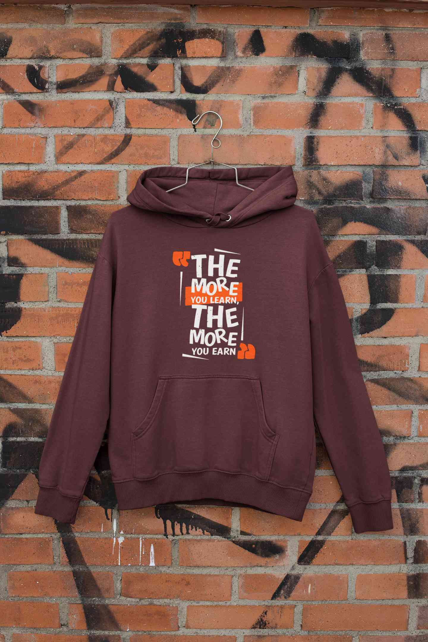 The More You Learn The More You Earn Typography Men Hoodies-FunkyTeesClub