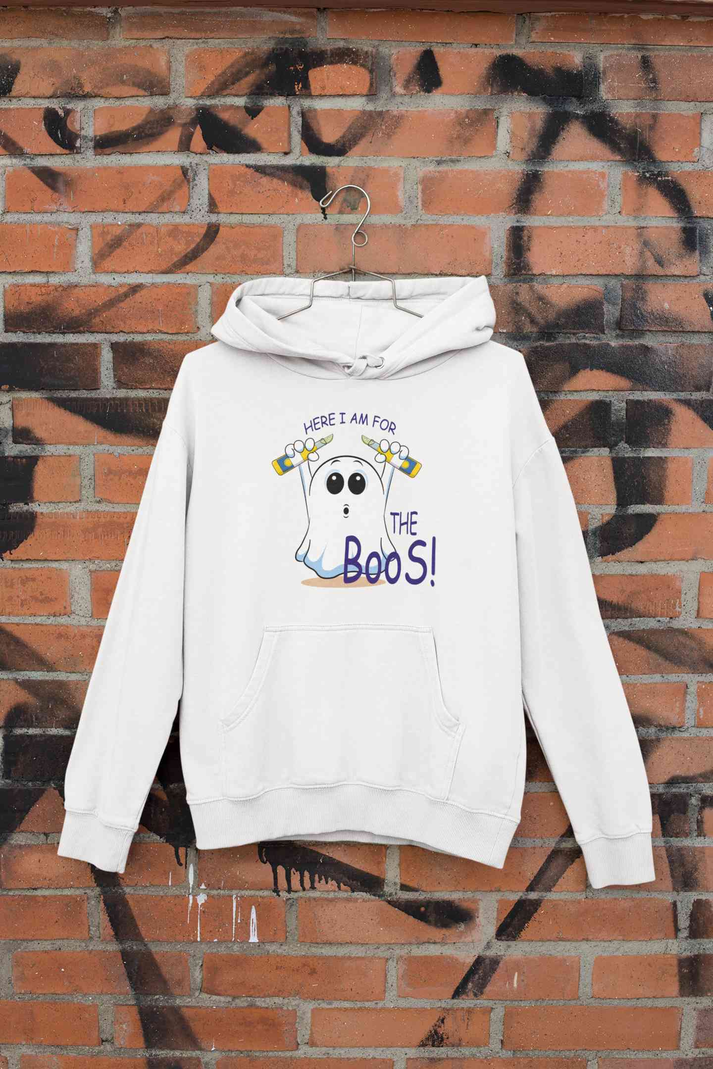 Here For The Boos Hoodies for Women-FunkyTeesClub