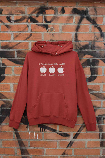 3 Apples Changed The World Typography Hoodies for Women-FunkyTeesClub