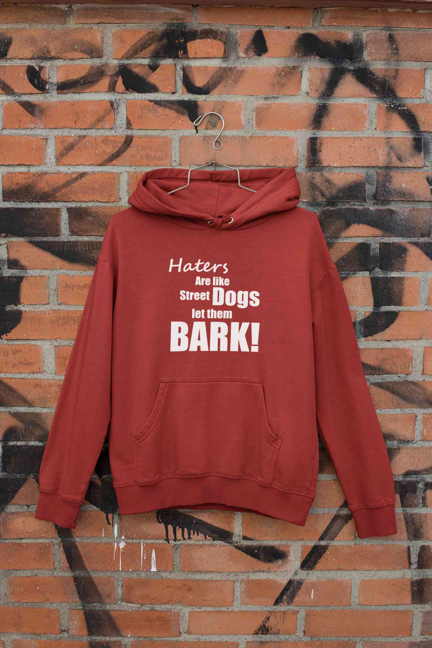 Haters Are Like Street Dogs Let Them Bark Typography Hoodies for Women-FunkyTeesClub
