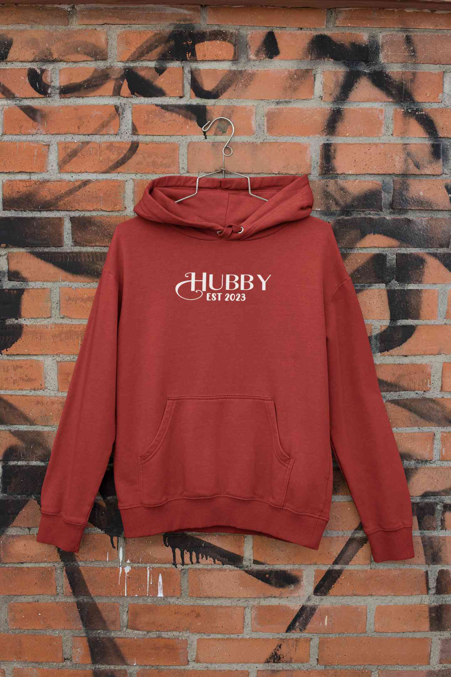 Hubby Wifey Est 2023 Couple Hoodie-FunkyTeesClub