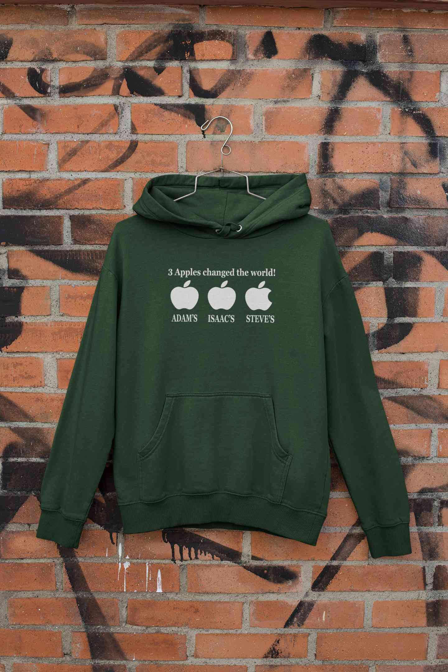3 Apples Changed The World Typography Men Hoodies-FunkyTeesClub